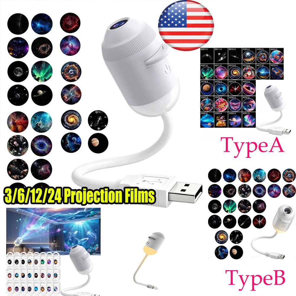 Galaxy Projector 2-In-1 Starry Sky Projector & Night Light USB Galaxy Projector