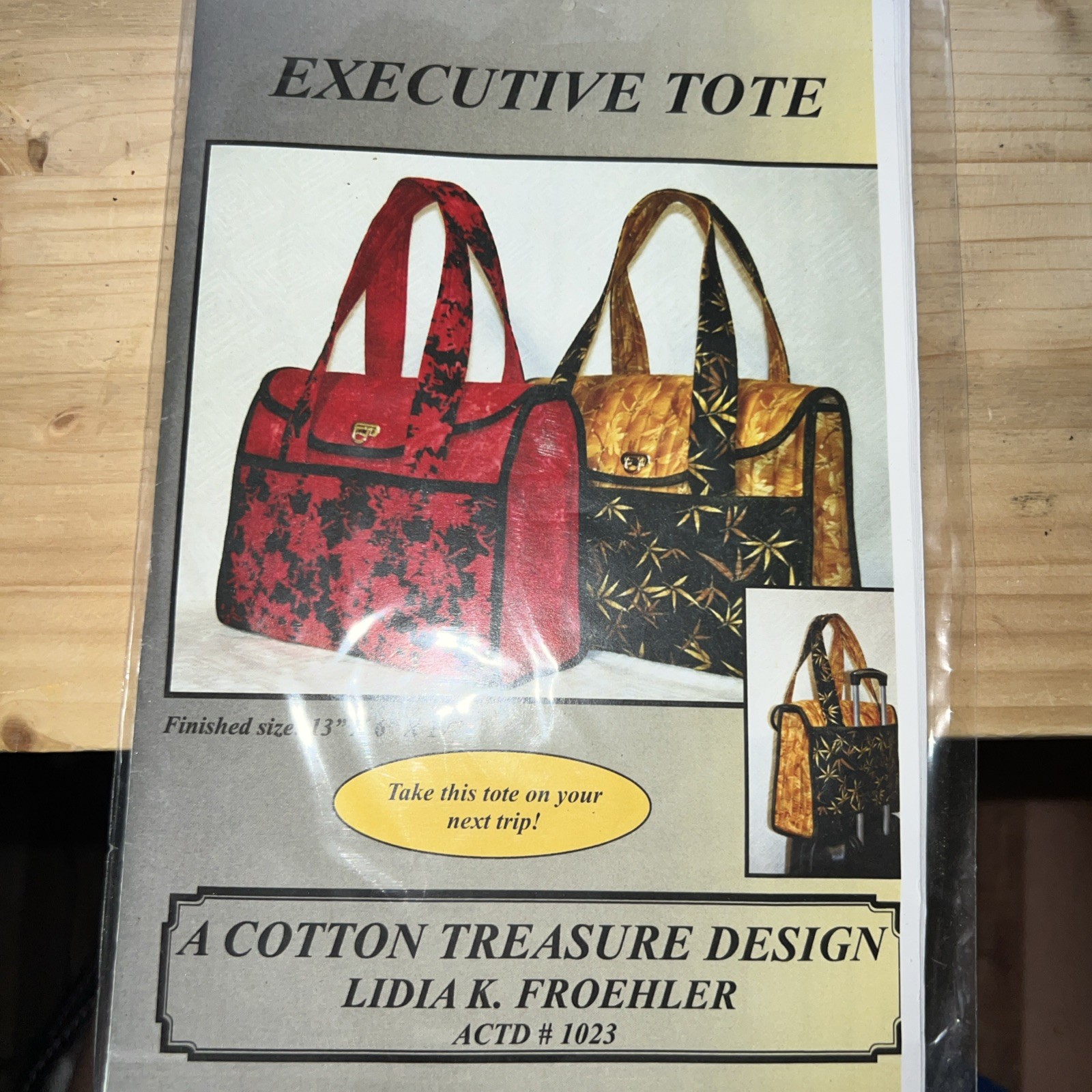 Executive Tote Pattern Lazy A Cotton Treasure Design ACTD#1023 NEW