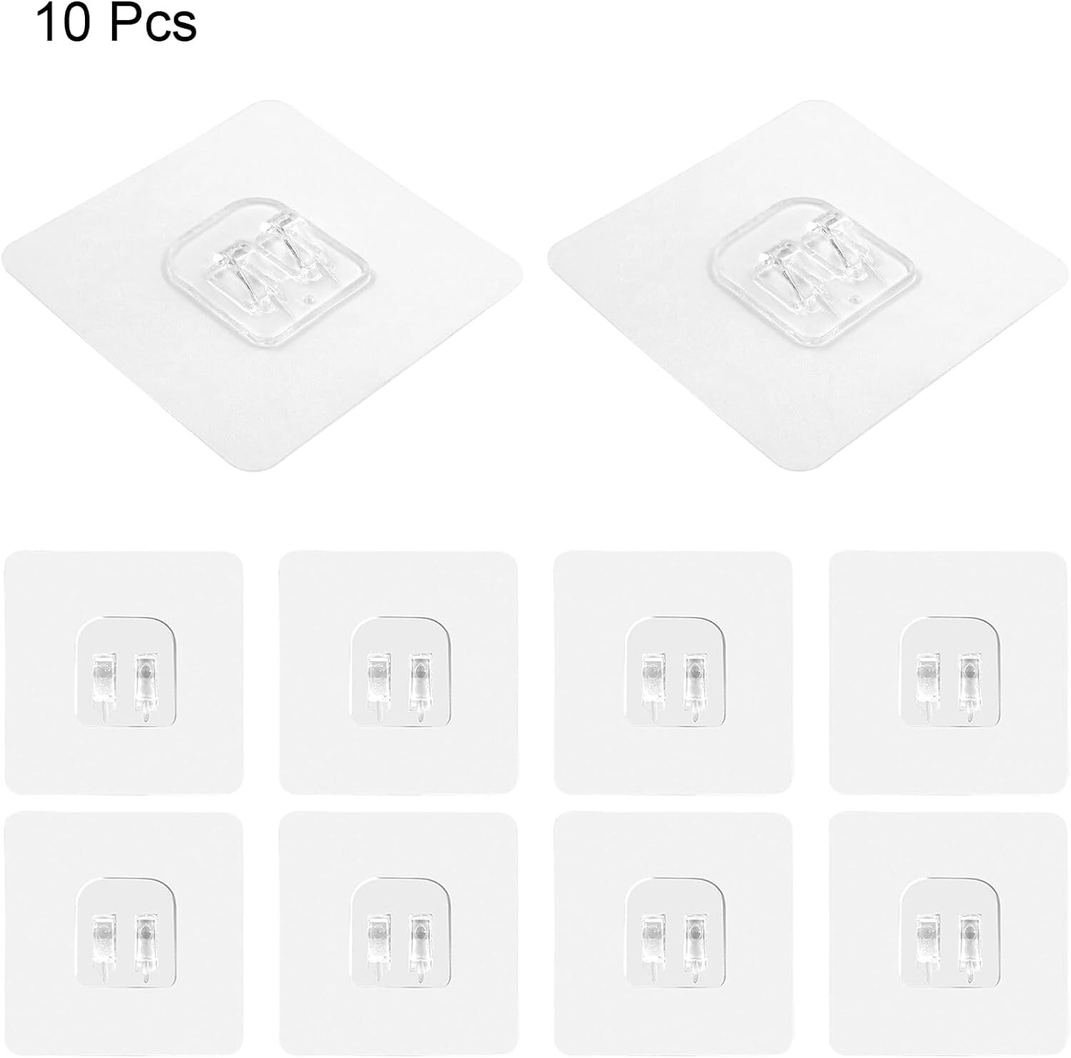 Unlorspy 10 Pcs Clear Shower Caddy Adhesive Sticker 7 x 7 cm ,Single Hook