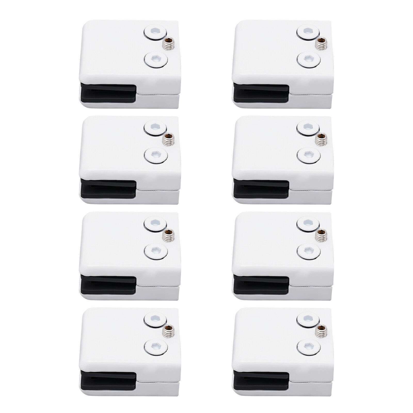 8PCS Adjustable White Stainless Steel Glass Clamps for 8-10mm Glass