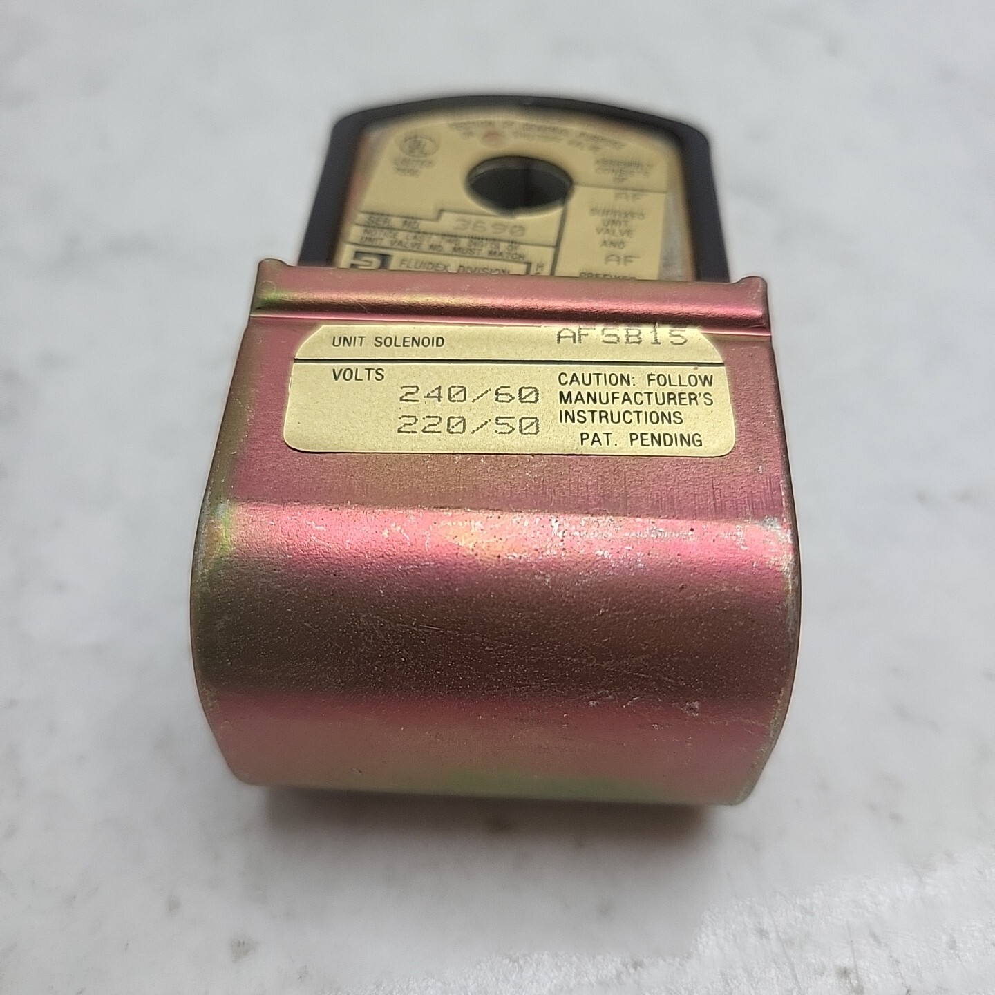 Parker AFSB15 Splice Box Coil 240/220V Unit Solenoid 60/50 Hz 6.9 Watt