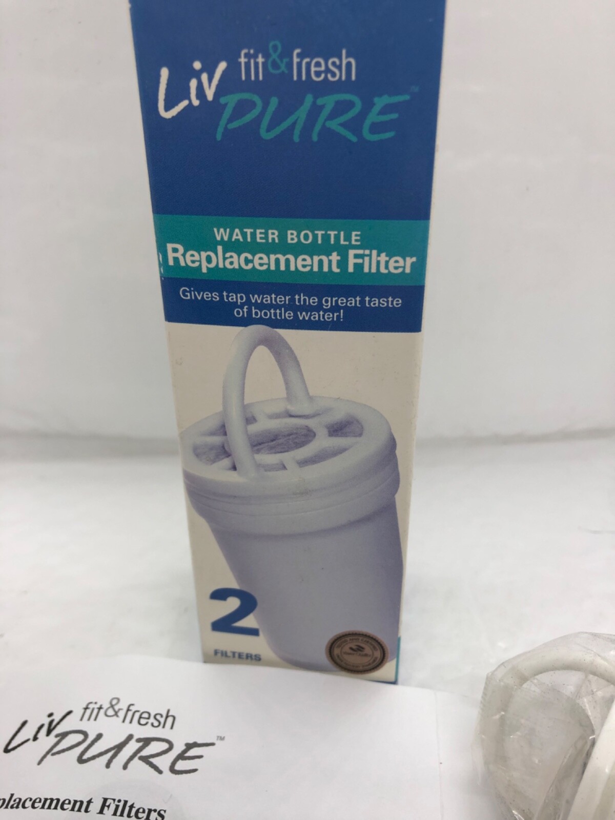 Liv Pure Water Bottle Replacement Filter - 2 Filters Per Box Purifies 75 Gallons