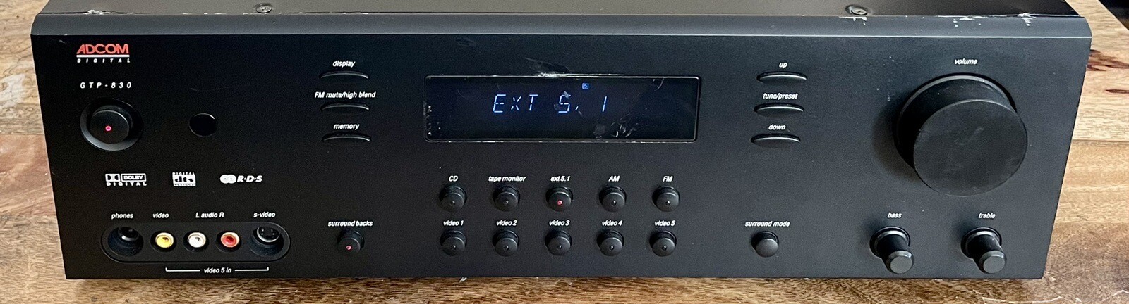 Adcom Digital Processing Tuner Preamplifier GTP-830 — Partially Tested/Working
