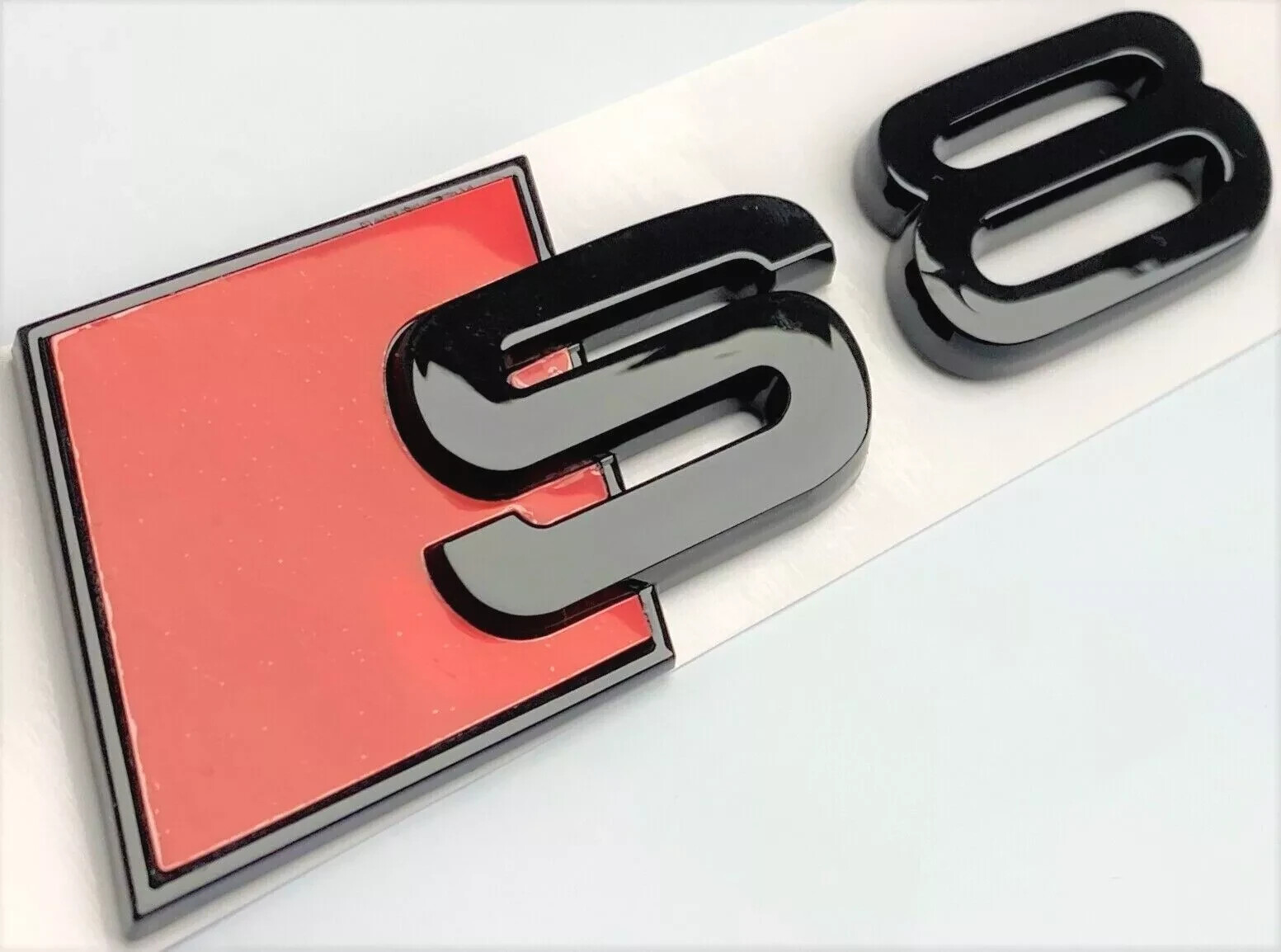 BLACK S8 REPLACEMENT FOR AUDI REAR TRUNK EMBLEM BADGE NAMEPLATE DECAL LETTERLID#