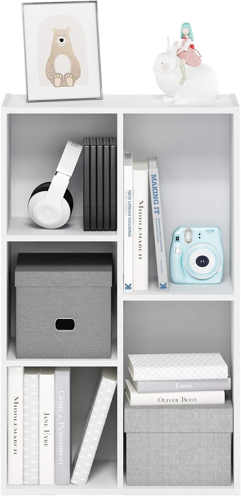 Luder Bookcase / Book / Storage , 5-Cube, White