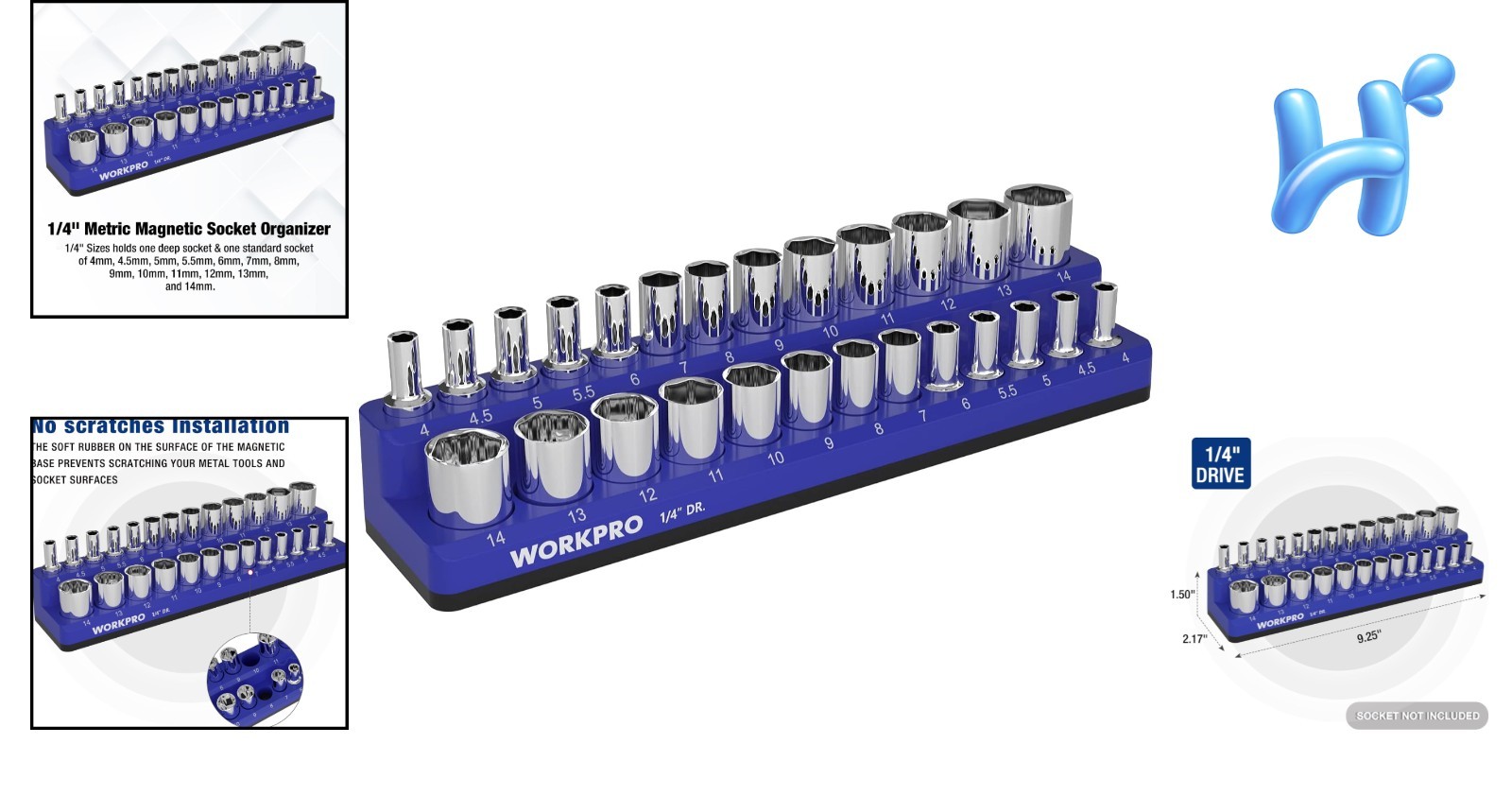 Effortless Organization: 26-Piece Magnetic Socket Holder with Soft Rubber Base