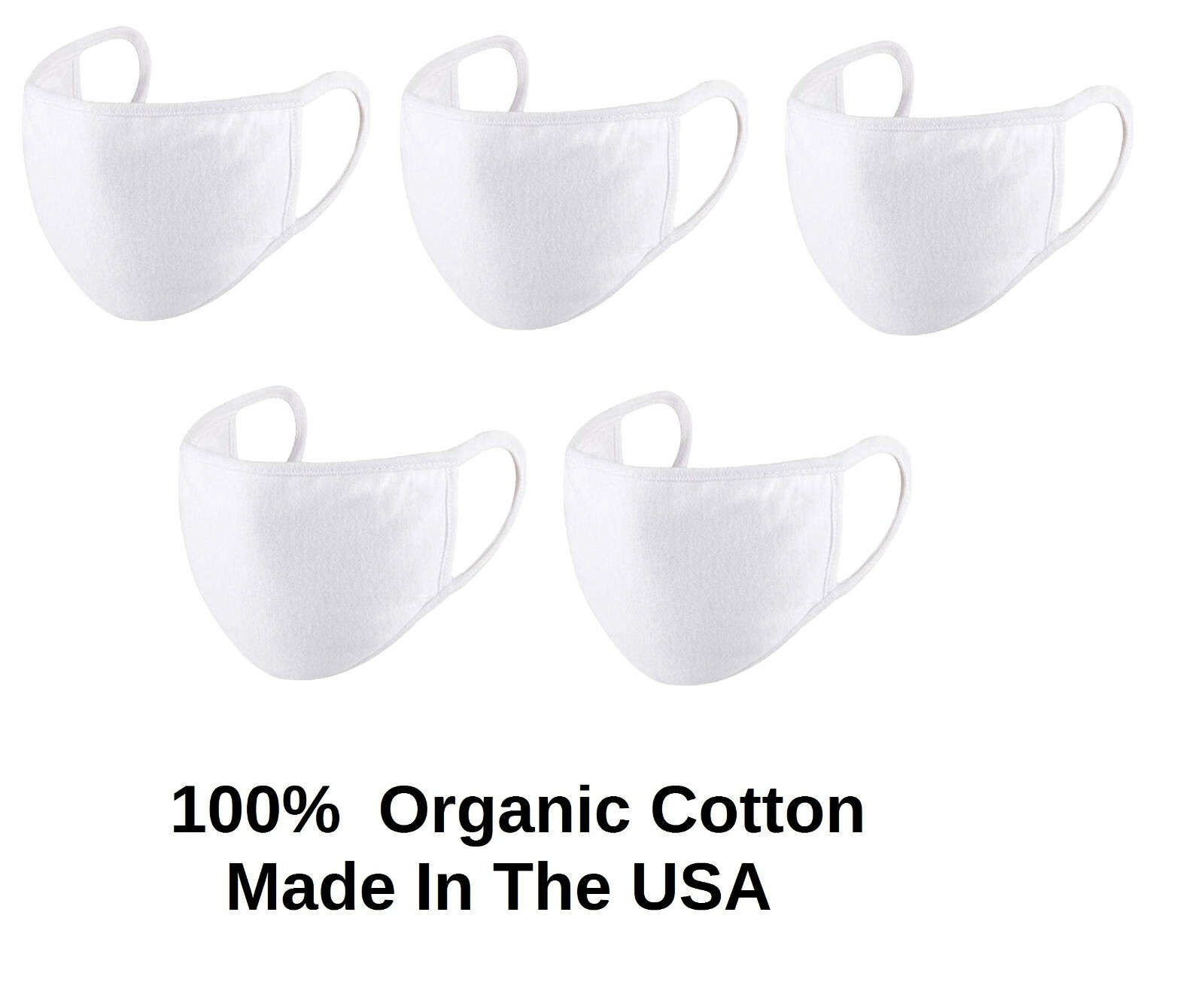 5X Kids Youth White Face Mask Reusable Washable Cover Masks Cotton Cloth Fashion