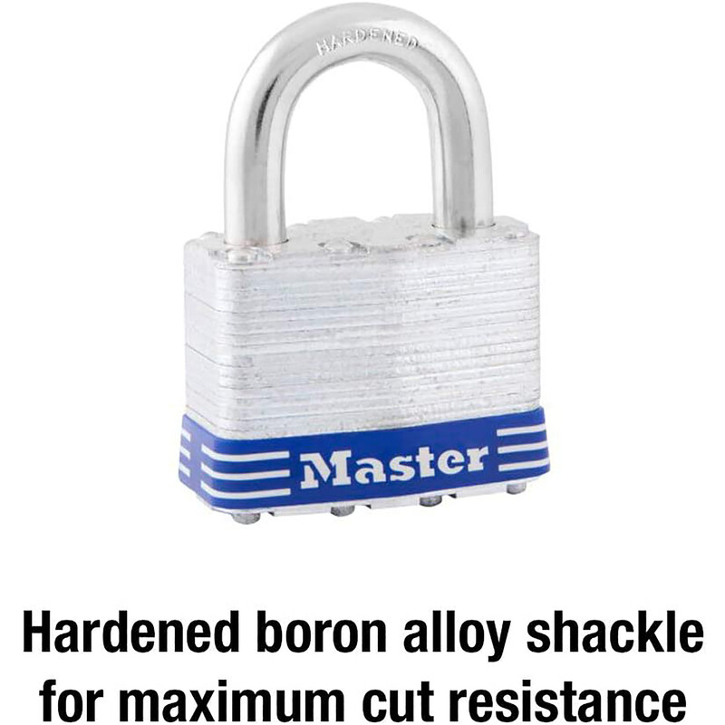 Master Lock Company 5D Maximum Security Keyed Padlock Silver Laminated