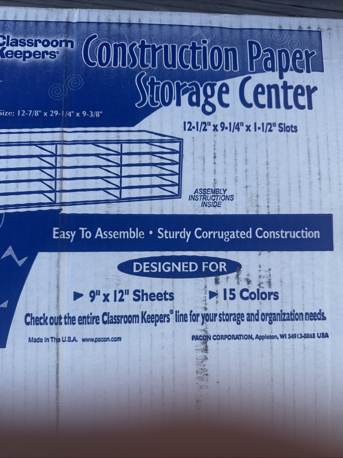 Pacon (PAC001310) Classroom Keepers Construction Paper Storage 15-slot 9x12