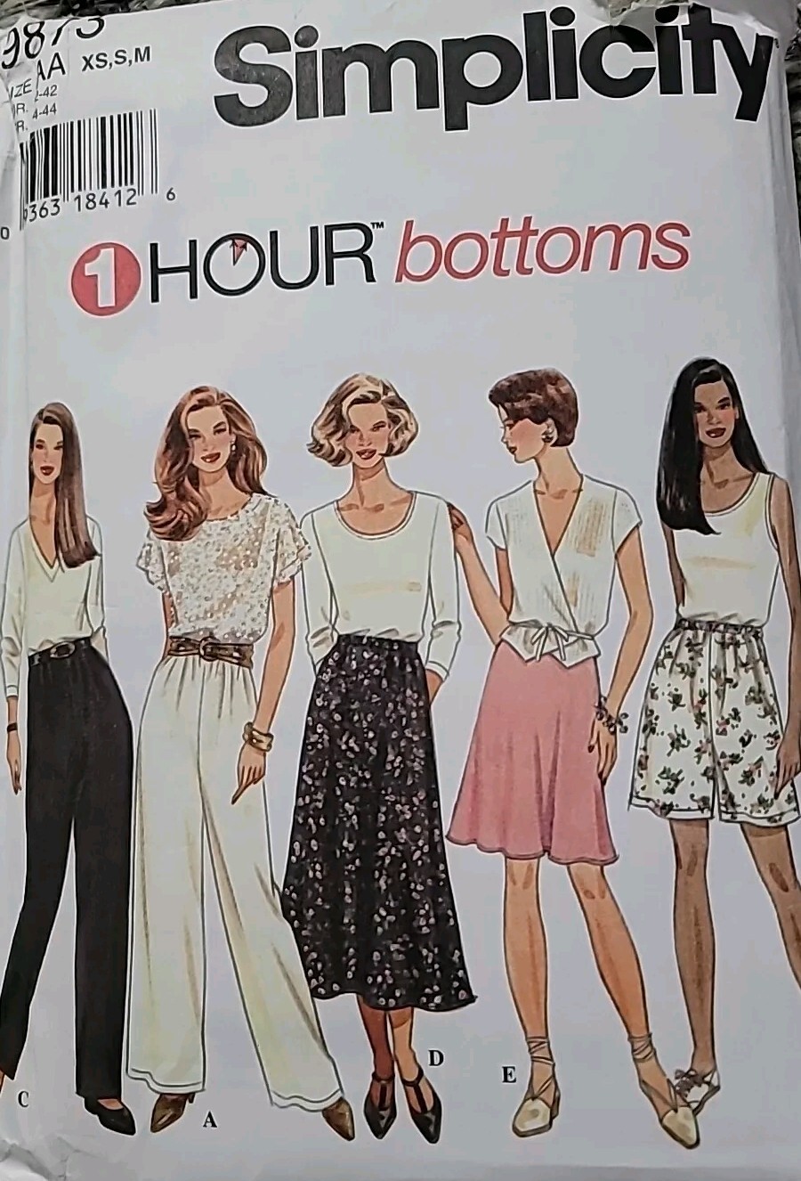Sewing Pattern Simplicity 9873 Pants Shorts Skirt XS S M Uncut