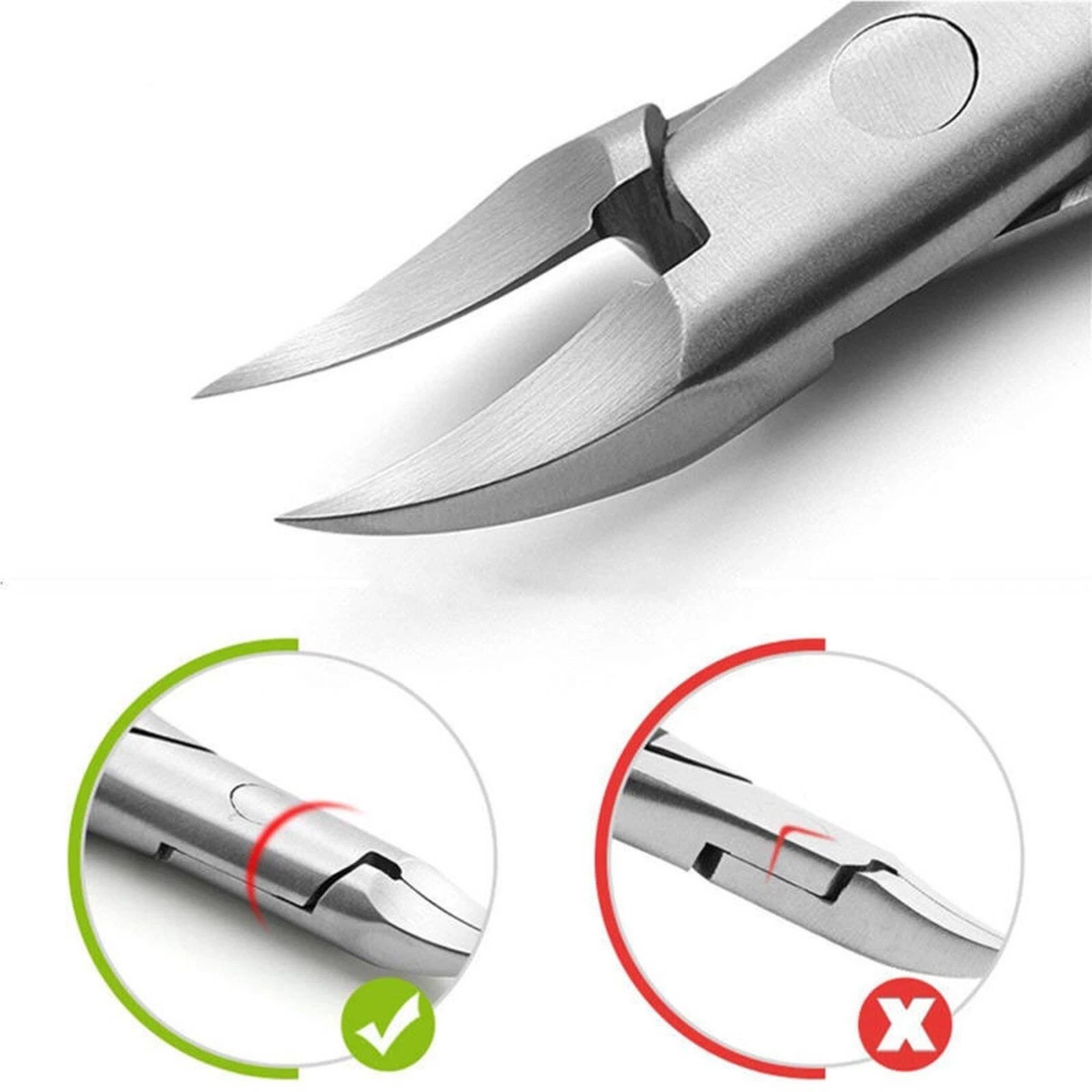 Stainless Steel Toenail Clipper for Ingrown Thick Nails Wide Jaw Toe Nail Cutter