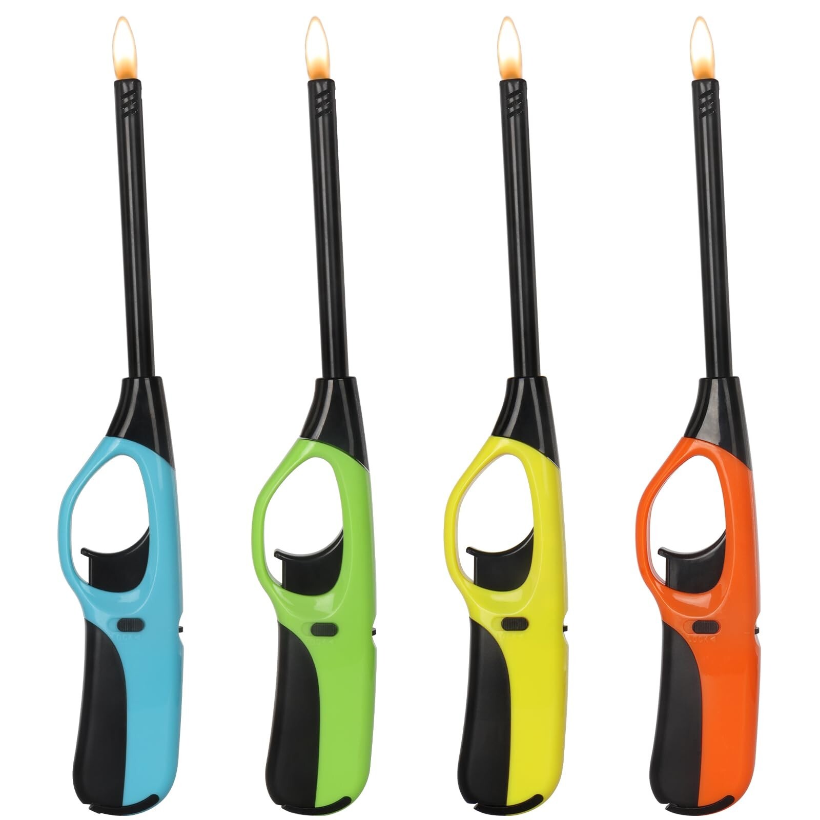 Candle Lighter Long Nozzle Refillable Butane Ideal for BBQ Camping Stove 4 Pack