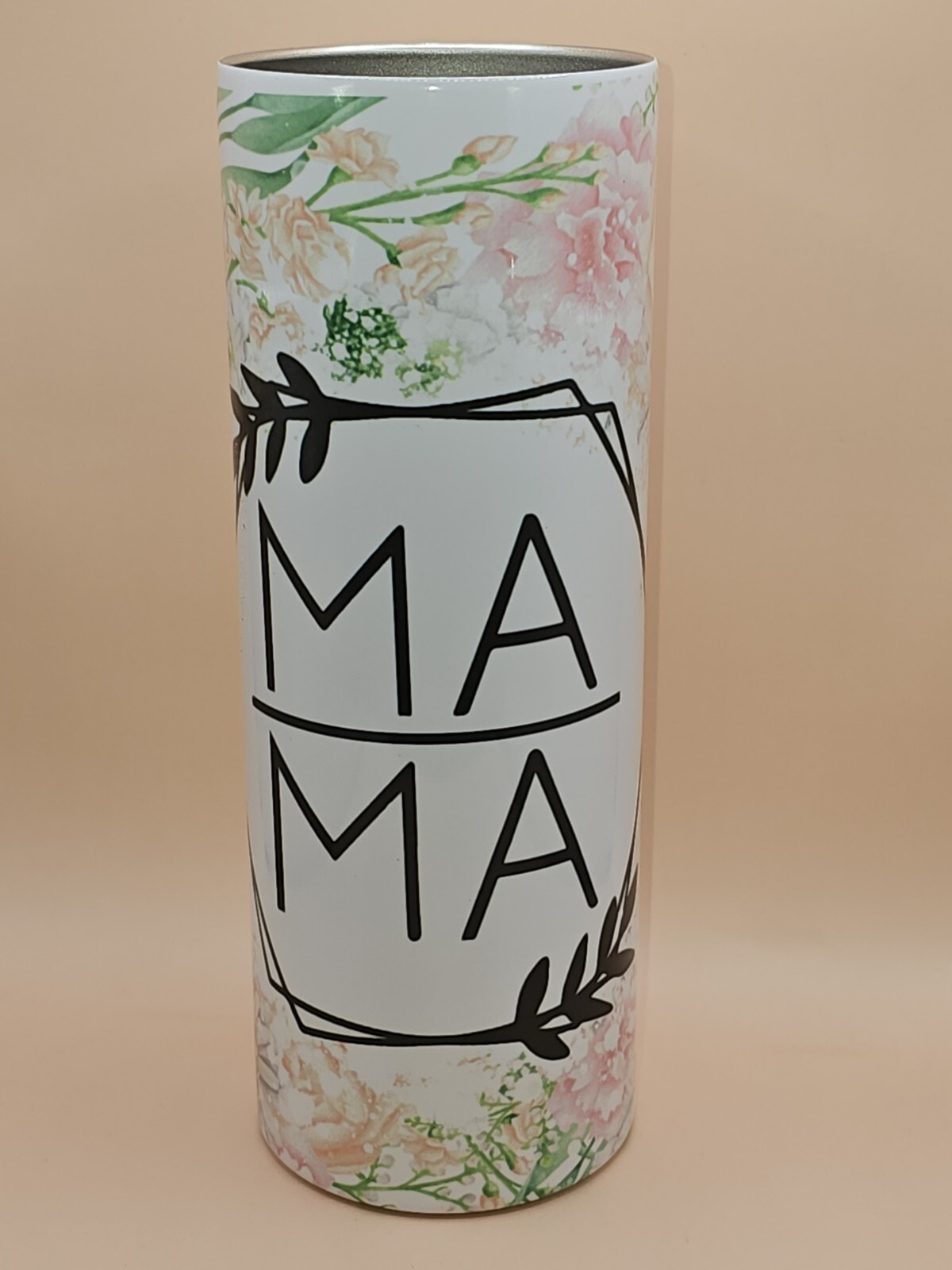 Pink and white floral MAMA Tumbler 20oz Tumbler, Excellent Quality, Gifts