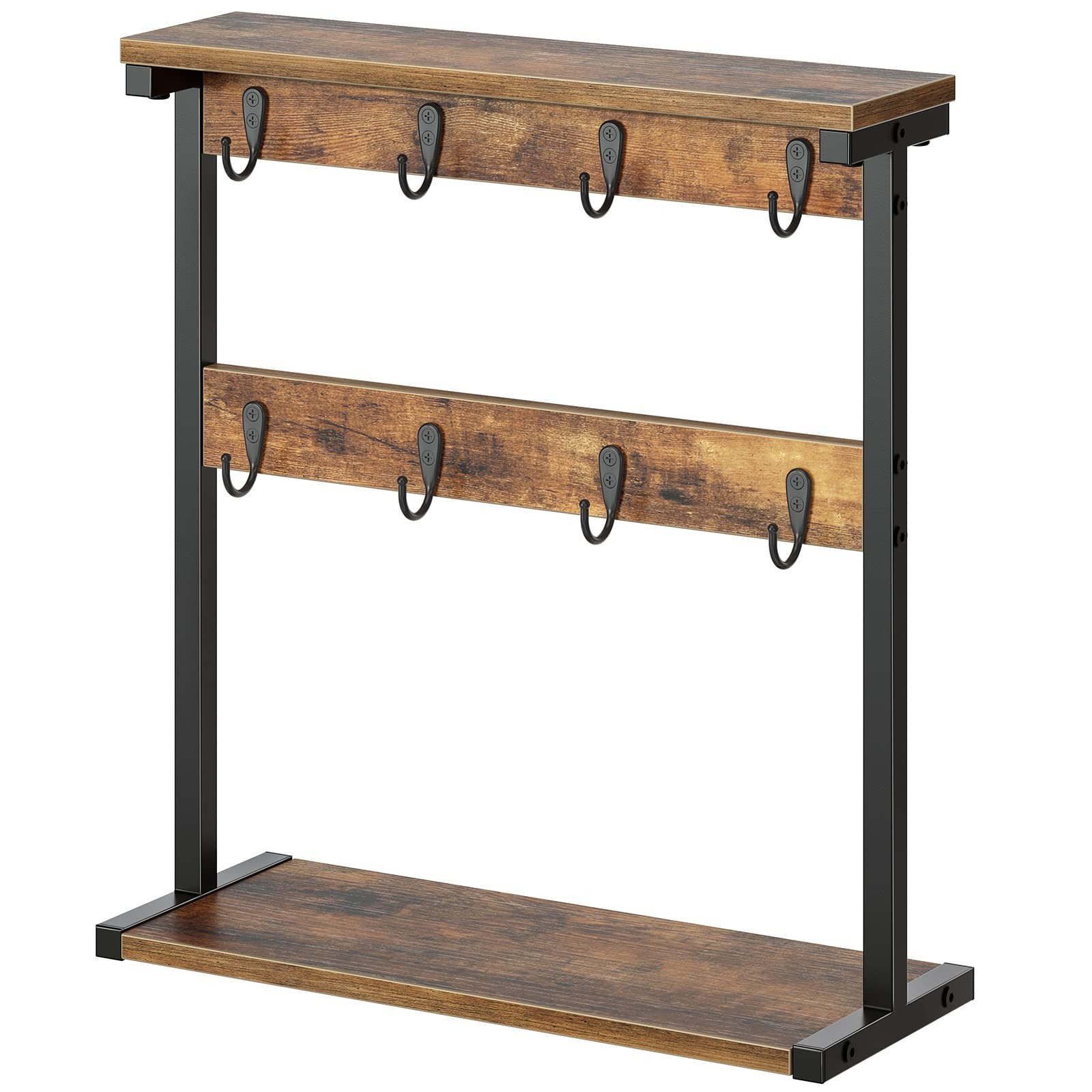 Coffee Mug Holder for Counter, 2 Tier Mug Tree Rack, with 8 Hook and 2 Open S...