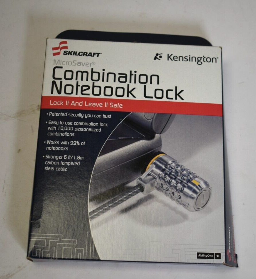 Skilcraft 5987496 Notebook Computer Security Combination Lock & Cable Gray