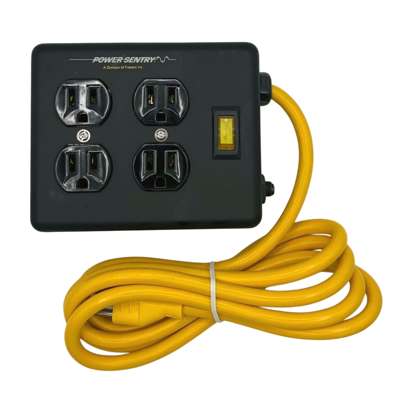 Heavy Duty 4 Outlet Metal Surge Power Box - Black With 6 Feet Cord | 180 Joules