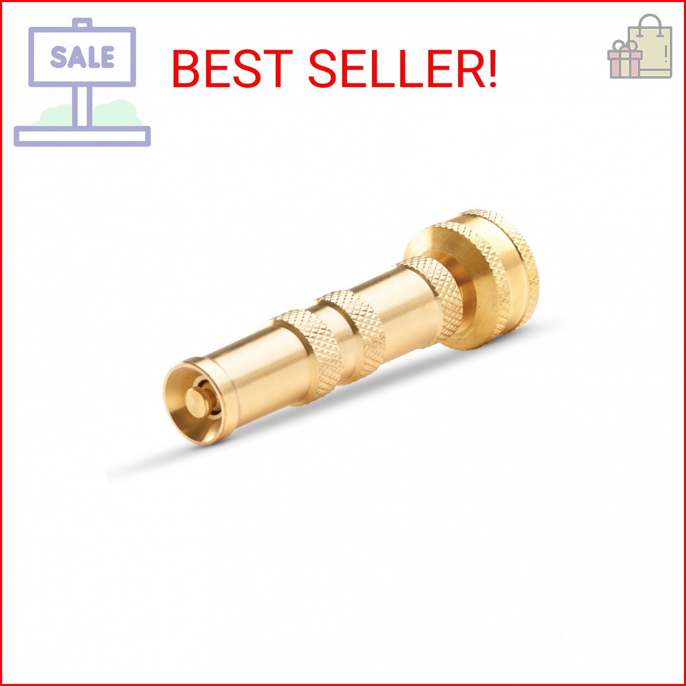 Gilmour Heavy Duty Brass Twist Hose Nozzle, Water Hose Nozzle for Cleaning and W