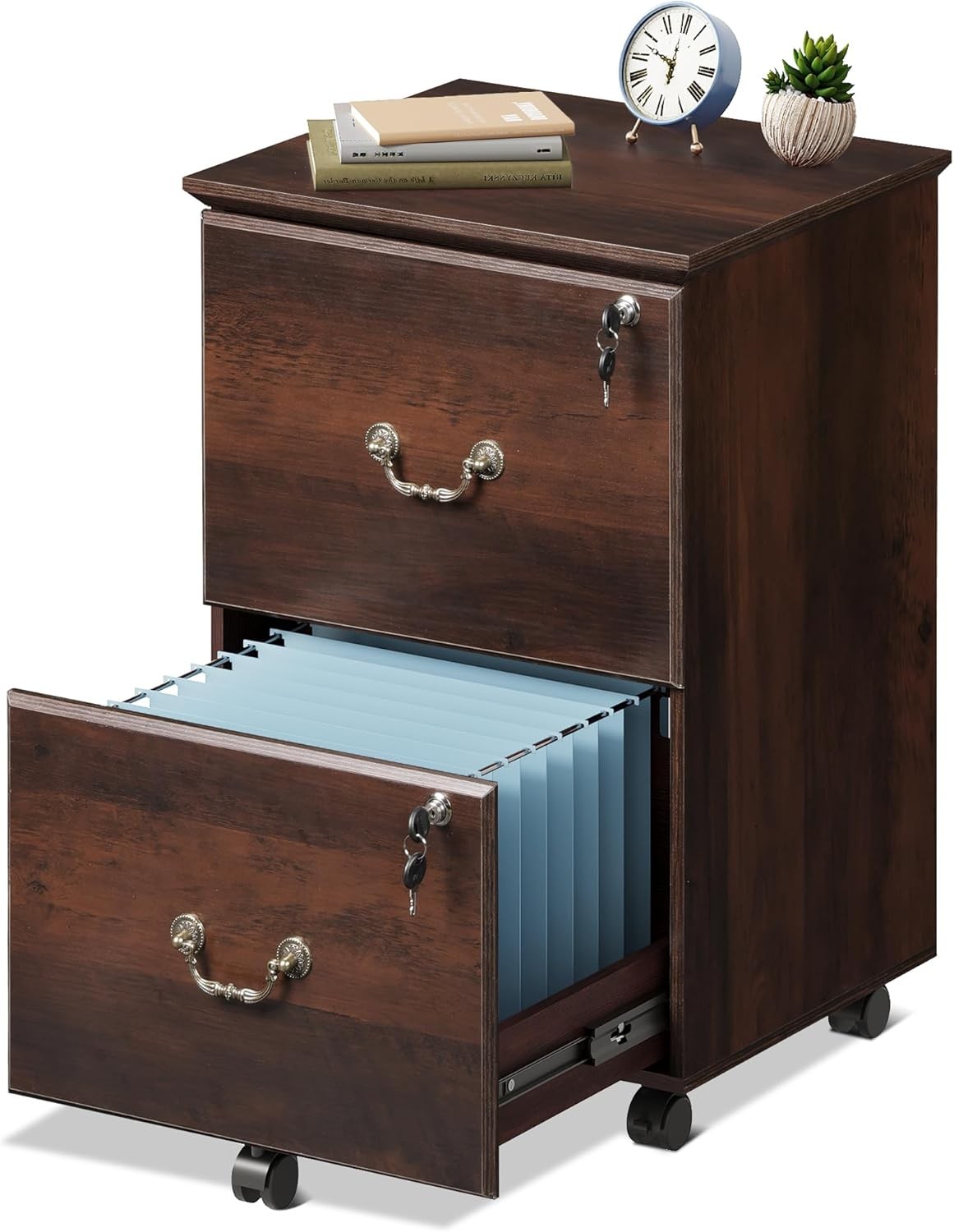 File Cabinet 2-Drawer Small Office Furniture with Lock