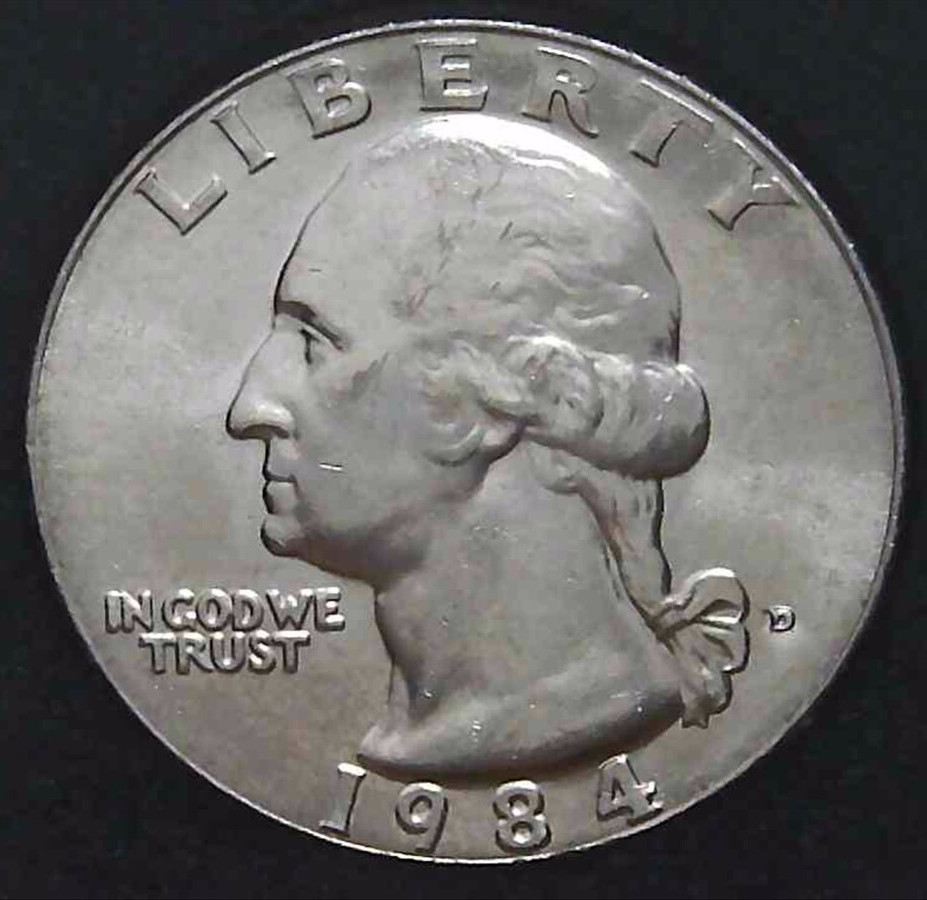 1984-D 25C Washington Quarter Uncirculated CN Clad 25oc0607-1