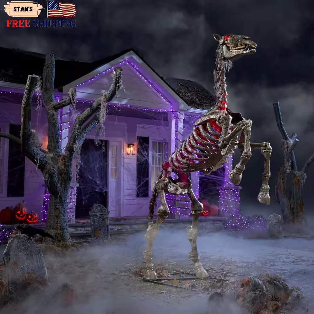 8.5 FT Grave & Bones Giant-Sized LED Undead Horse FREE SHIPPING ONLY US...