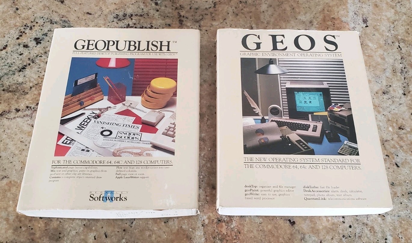 GEOS Operating System and Geopublish Software for Commodore 64, 64c, 128