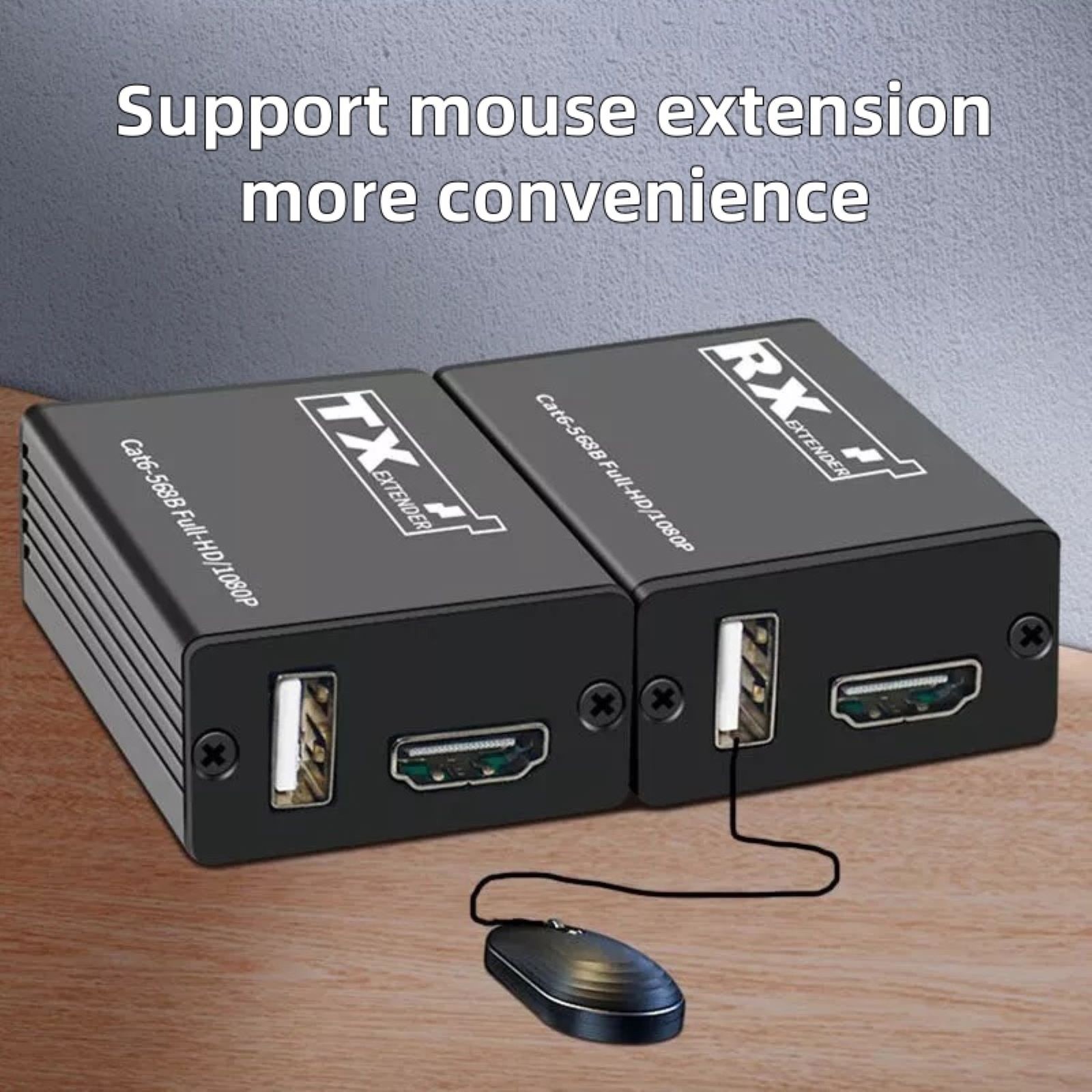 New USB KVM HDMI Extender RJ45 Cat6 Ethernet Network Cable For DVR NVR Recorder