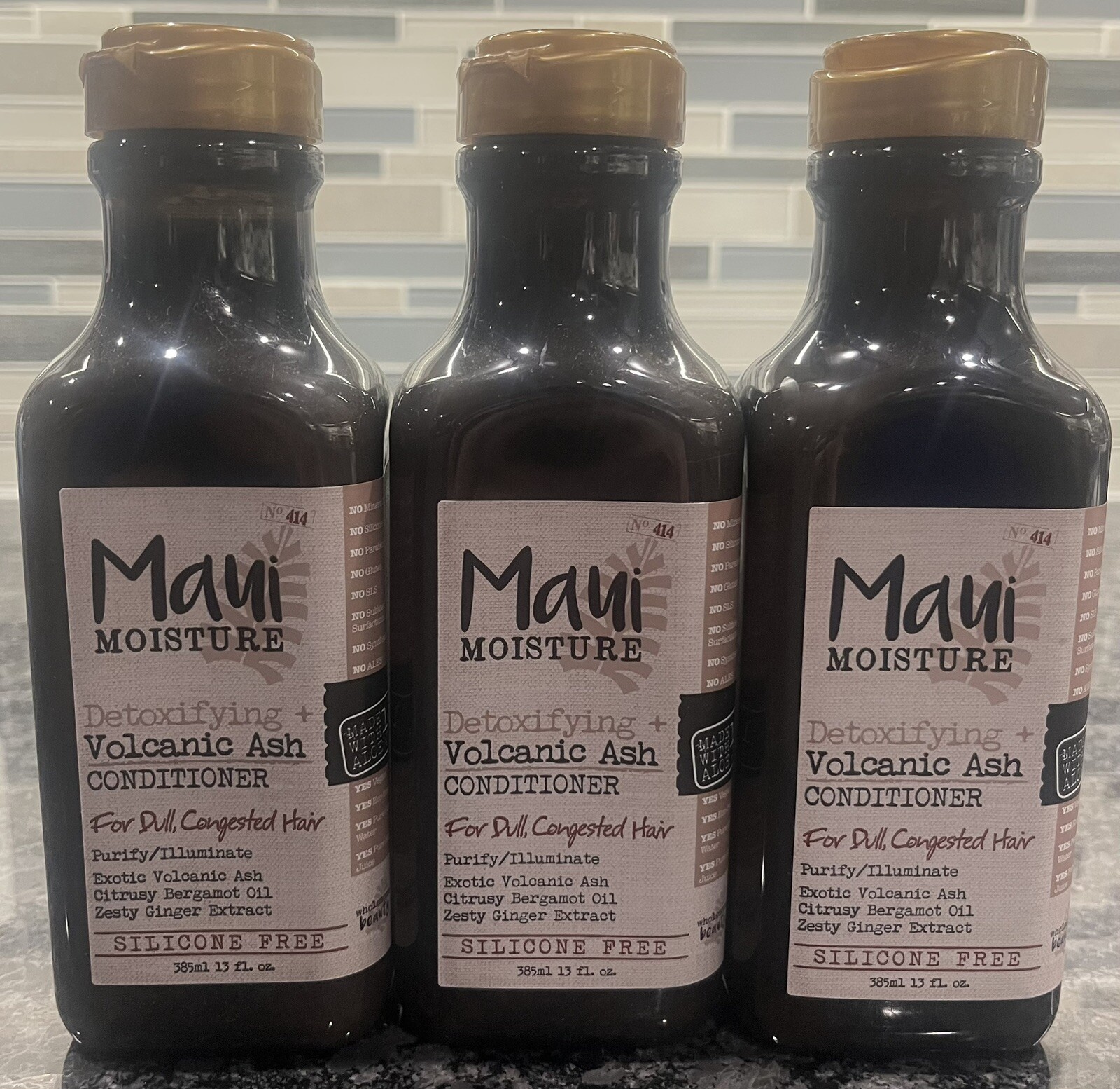 Maui Moisture Detoxifying Volcanic Ash Conditioner Dull Hair 3 X 13 fl oz Each