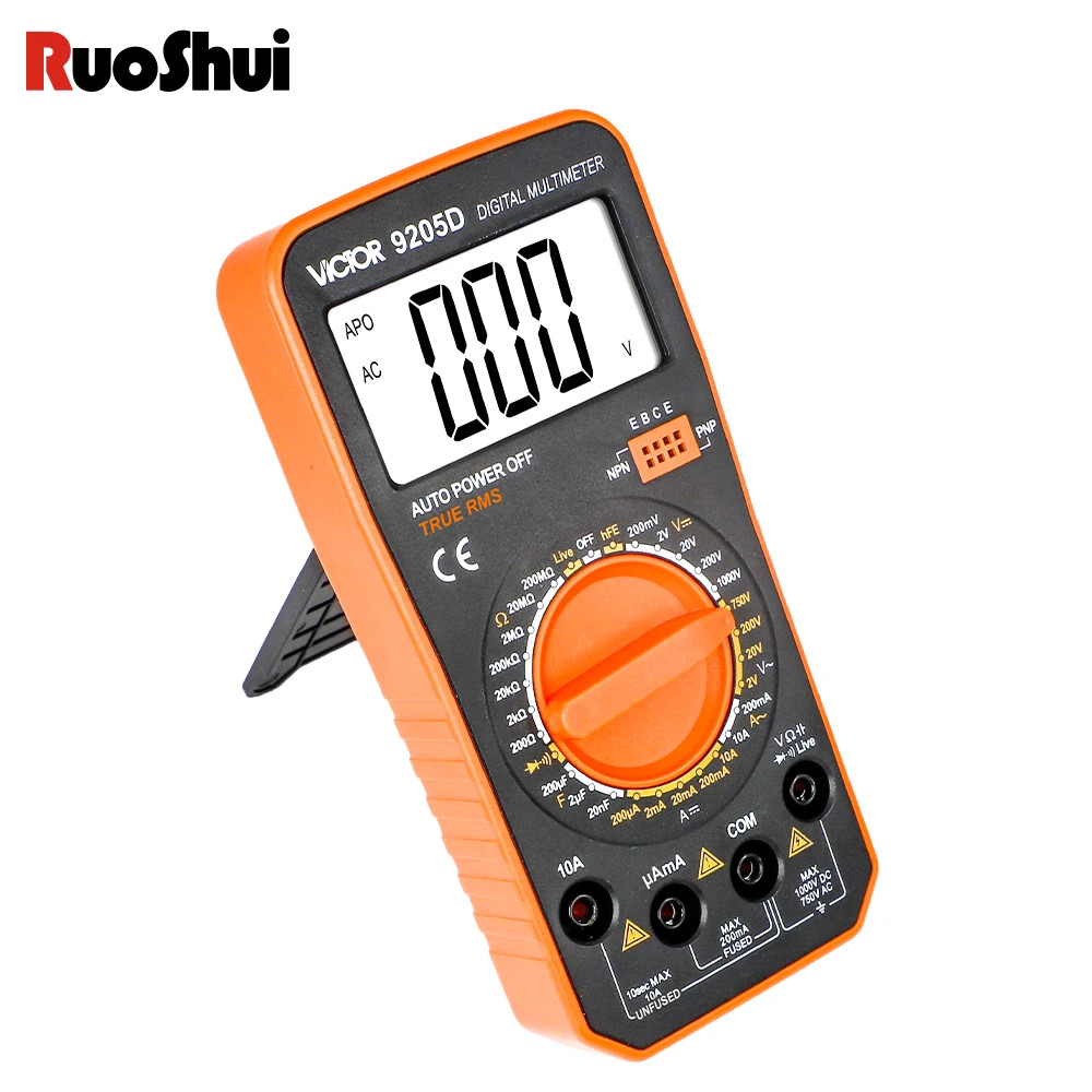 Digital Multimeter Auto 1999 Counts True RMS AC/DC 1000V Diode Continuity Freq