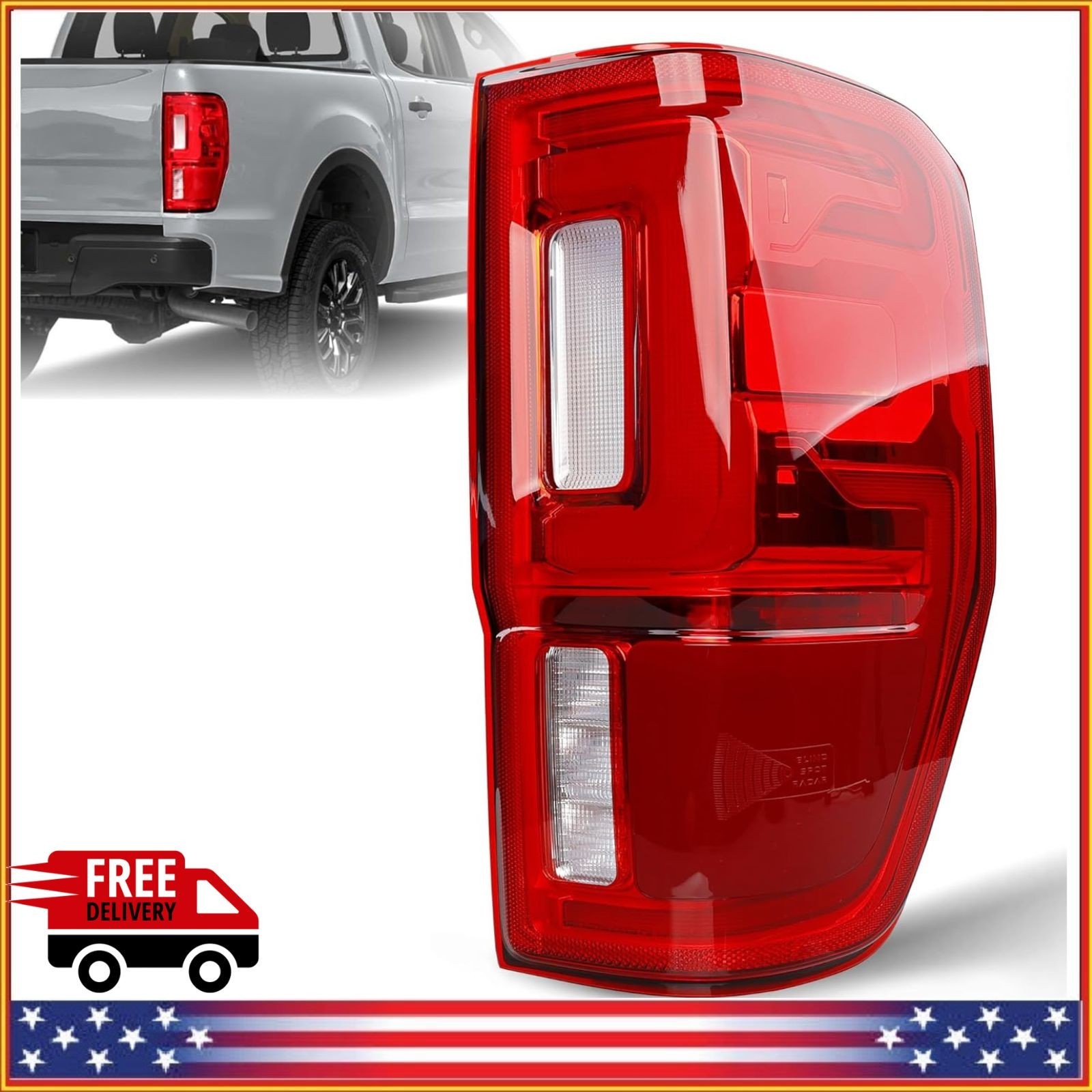Right Passenger Side Tail Light for 2019-2023 Ford Ranger Blind Spot Rear Lamp