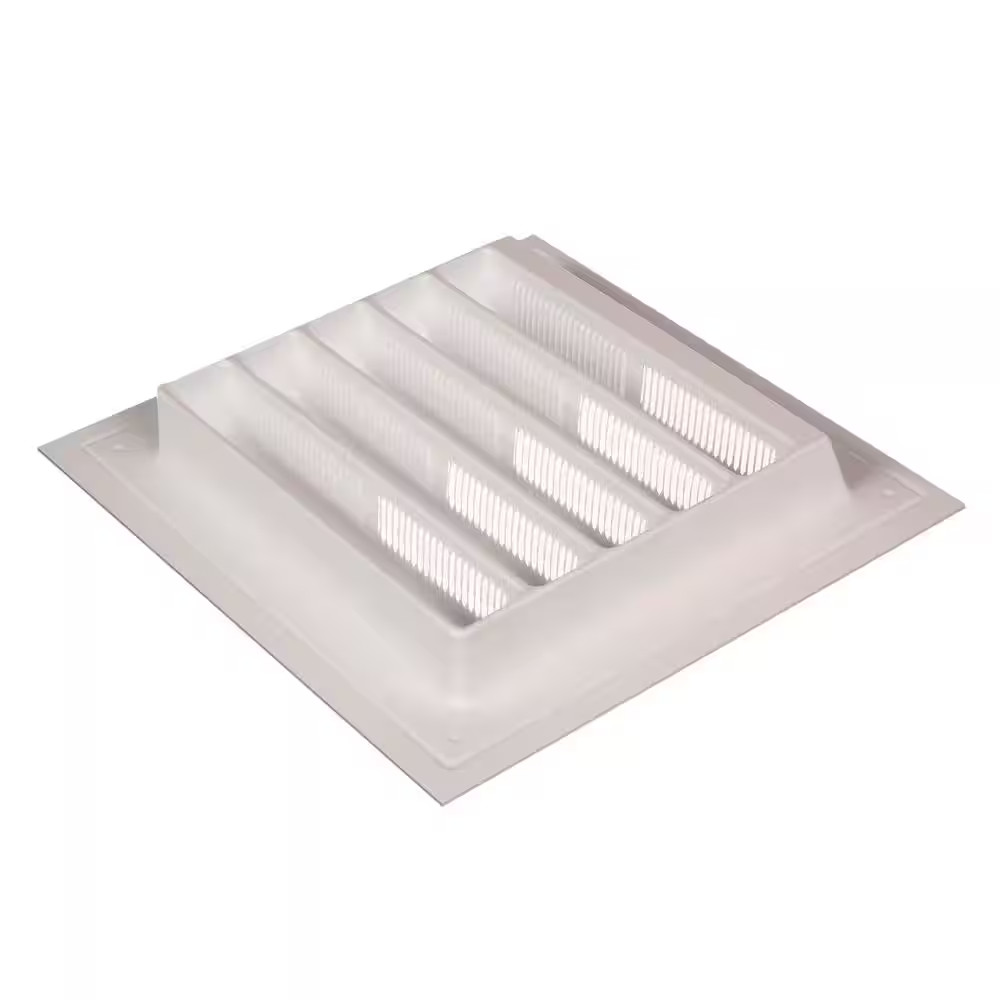 8 In. X 8 In. Plastic Wall Louver Static Vent in White