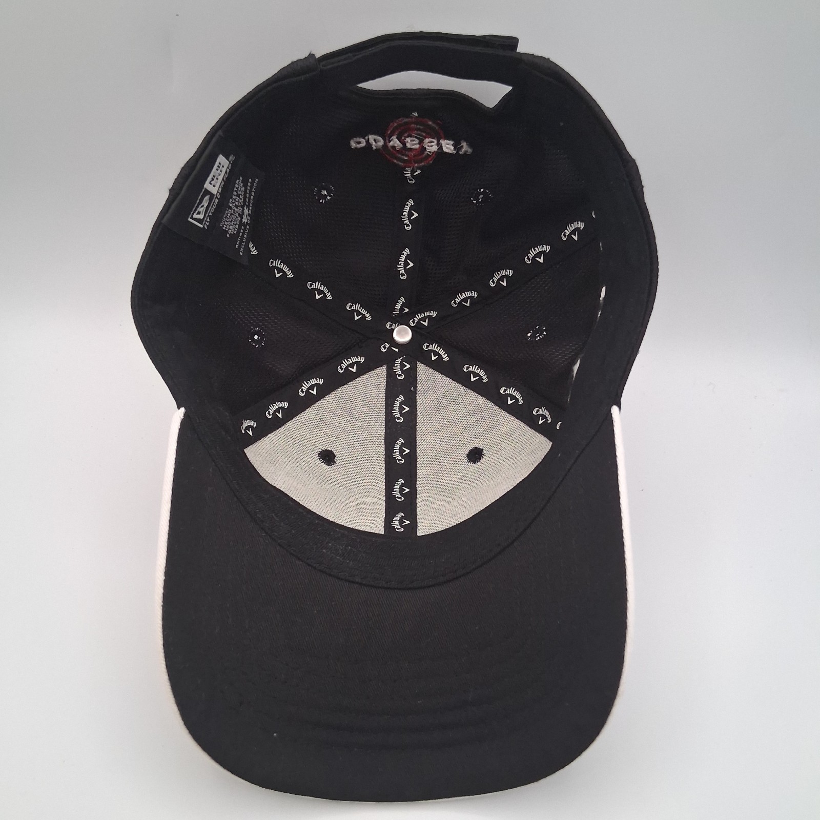 Callaway Odyssey Hex Black Tour Razr Hat Cap Strap Back White Red Script Logos