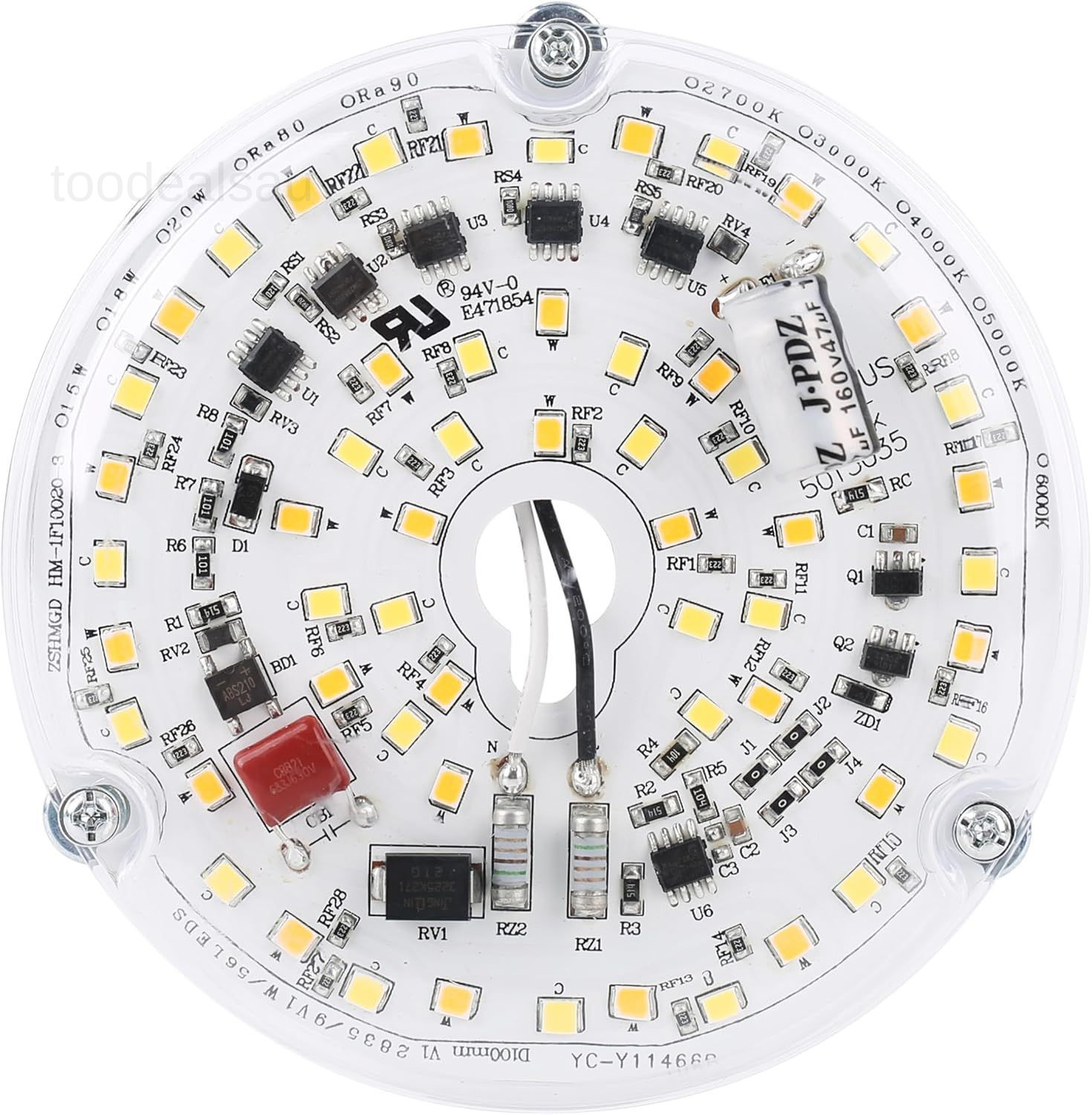 4“ 18W Color Changeable Ceiling Fan LED Light Replacement, White
