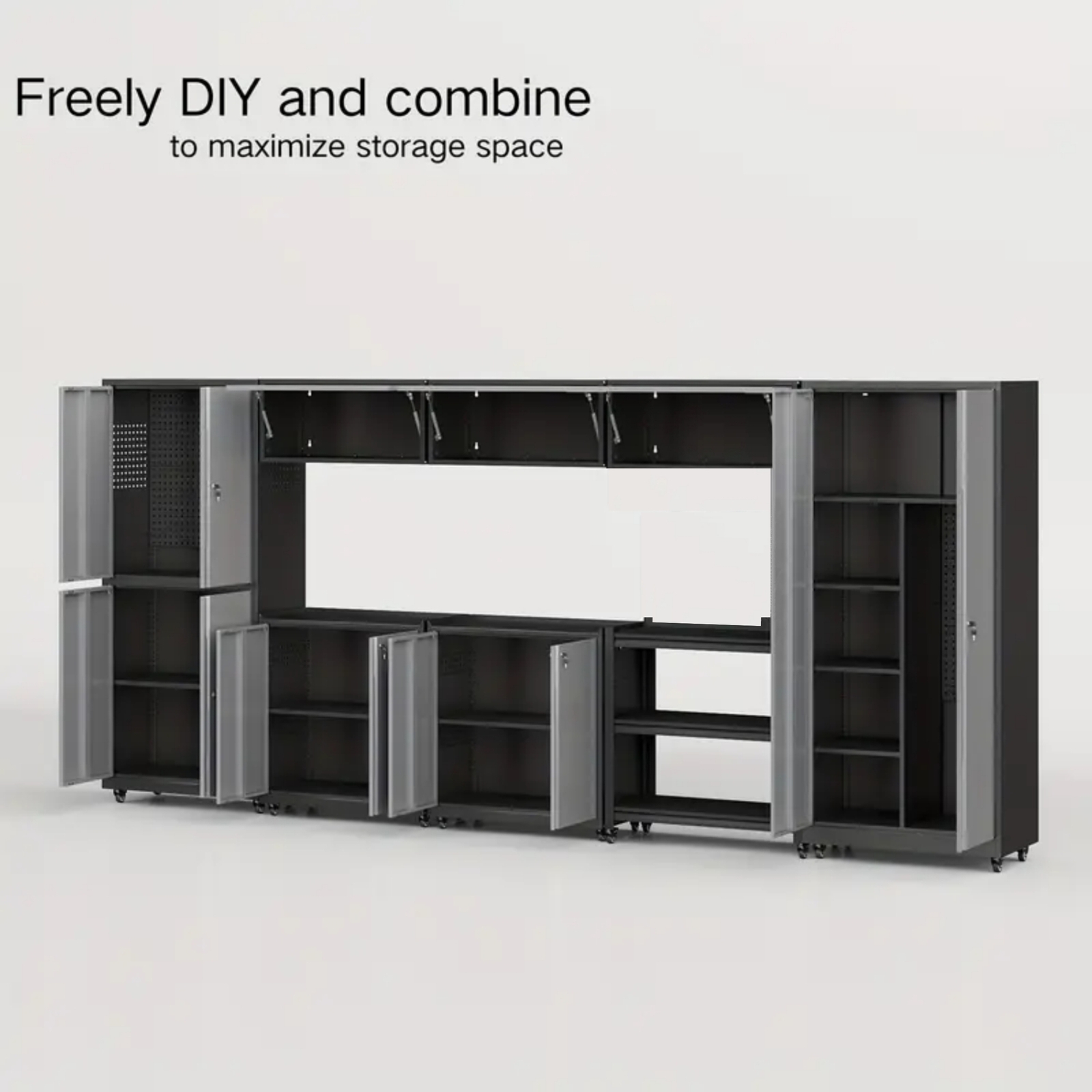 8 Pcs Garage Storage System Workshop Set Garage Cabinets for Tool Organization