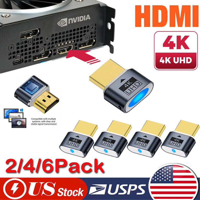 4K HDMI Dummy Plug Virtual Monitor Display Emulator Headless Display Adapter