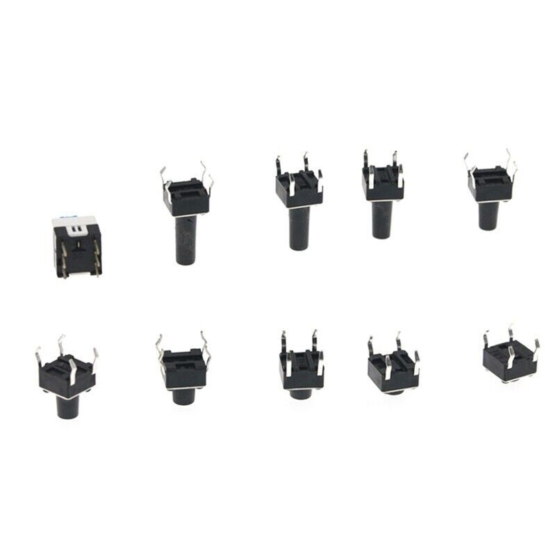 180pcs 10 Type 6X6 Light Touch Switch Set Push Button Switch Assortment Box