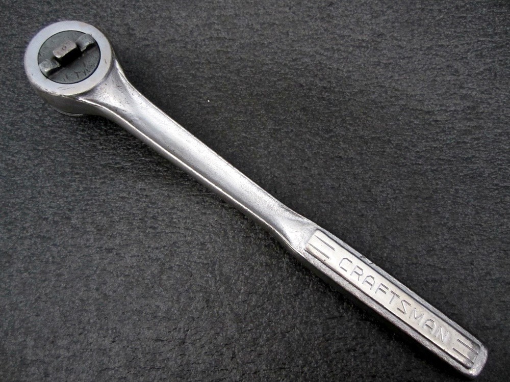Vintage Craftsman RHFT 1/2" Drive Ratchet 44978 =V= Patent Pending Made in USA