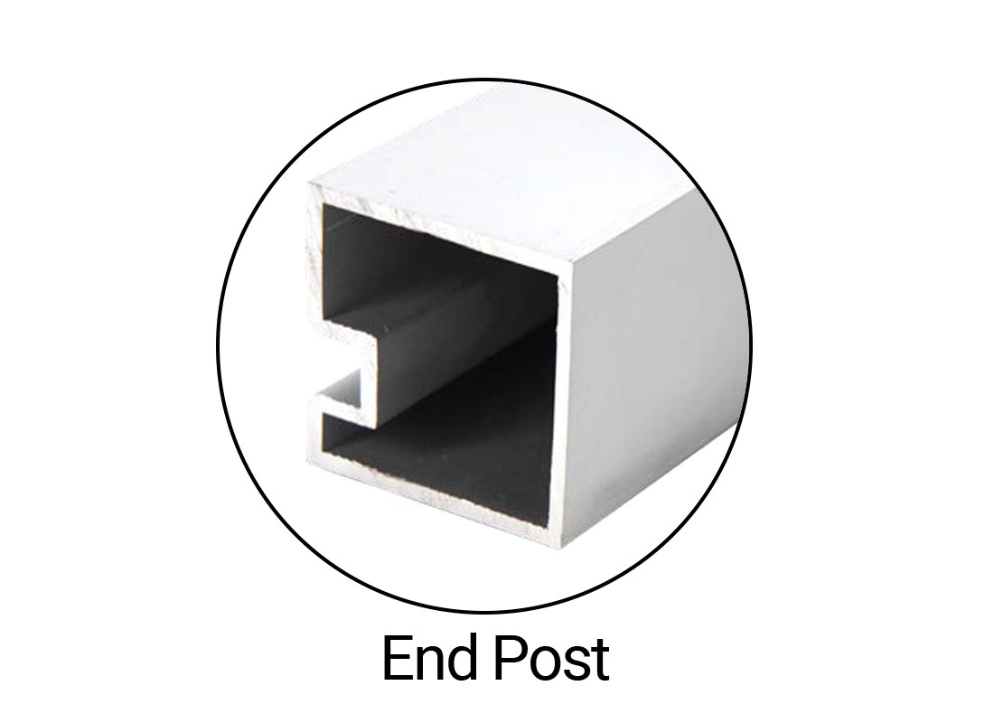 FHC 1-5/16" Square 24" Partition Post with Top Cap & Mounting Base - Satin