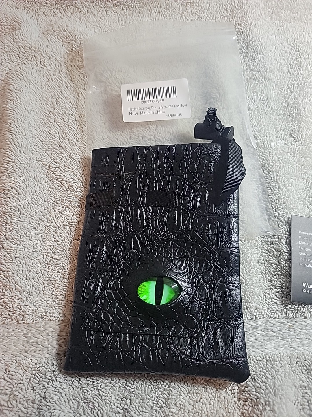 DRAGON EYE DICE BAG Green eye Dungeons &Dragons DND Storage Pouch