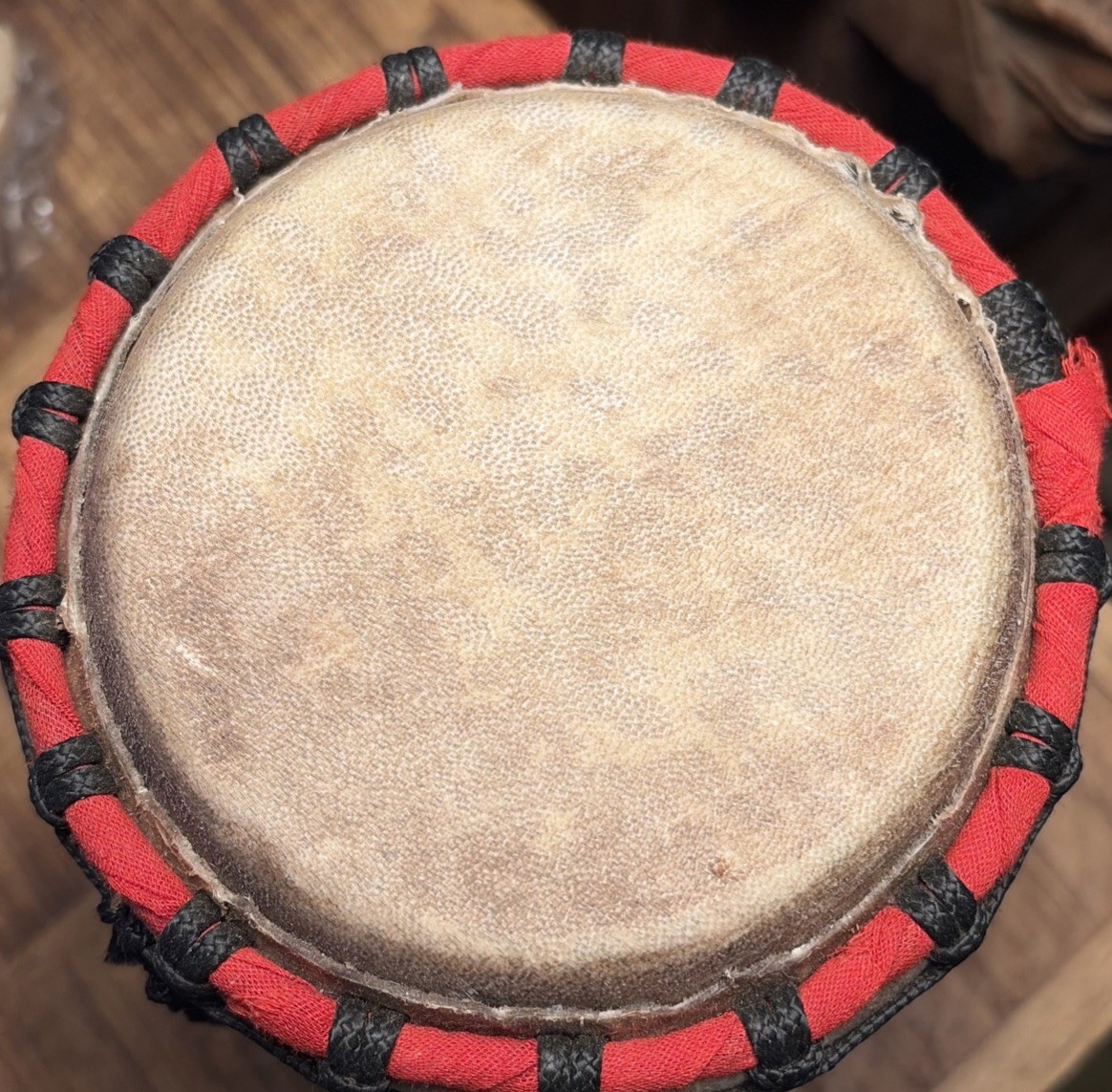 African Art - Handmade Decorative Drum - Vintage