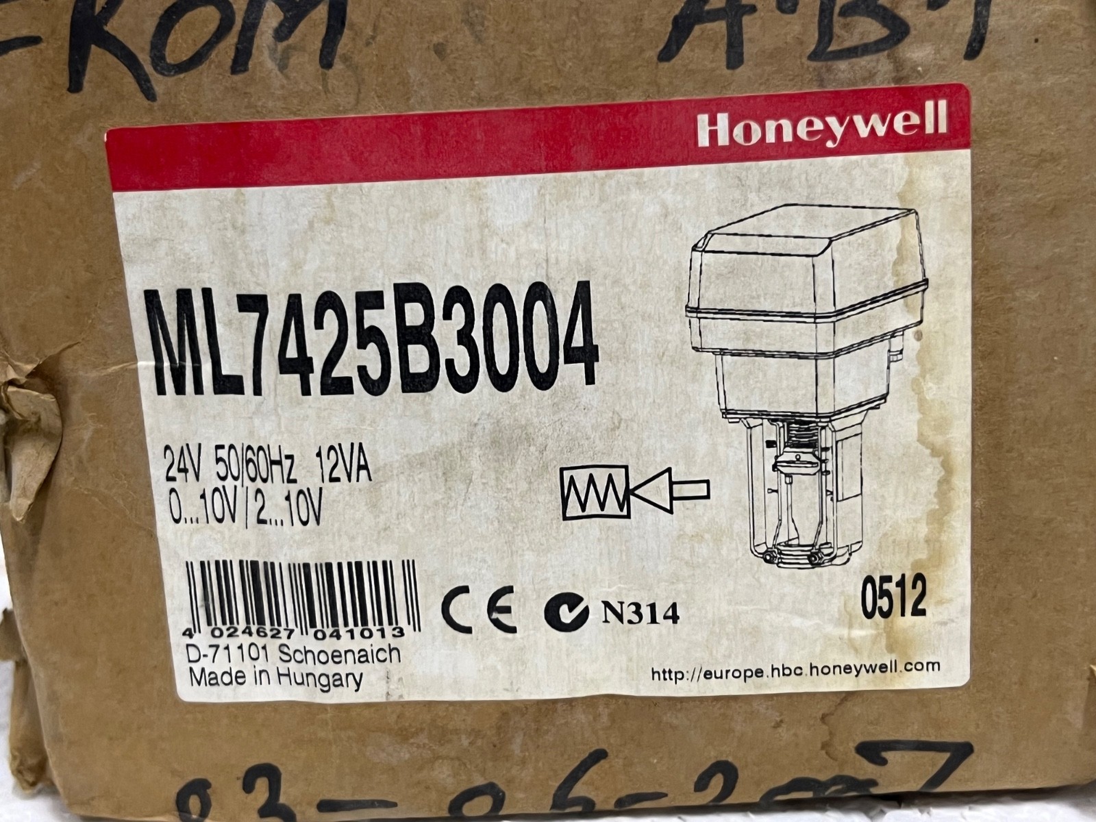 HONEYWELL ML7425B3004 Actuator