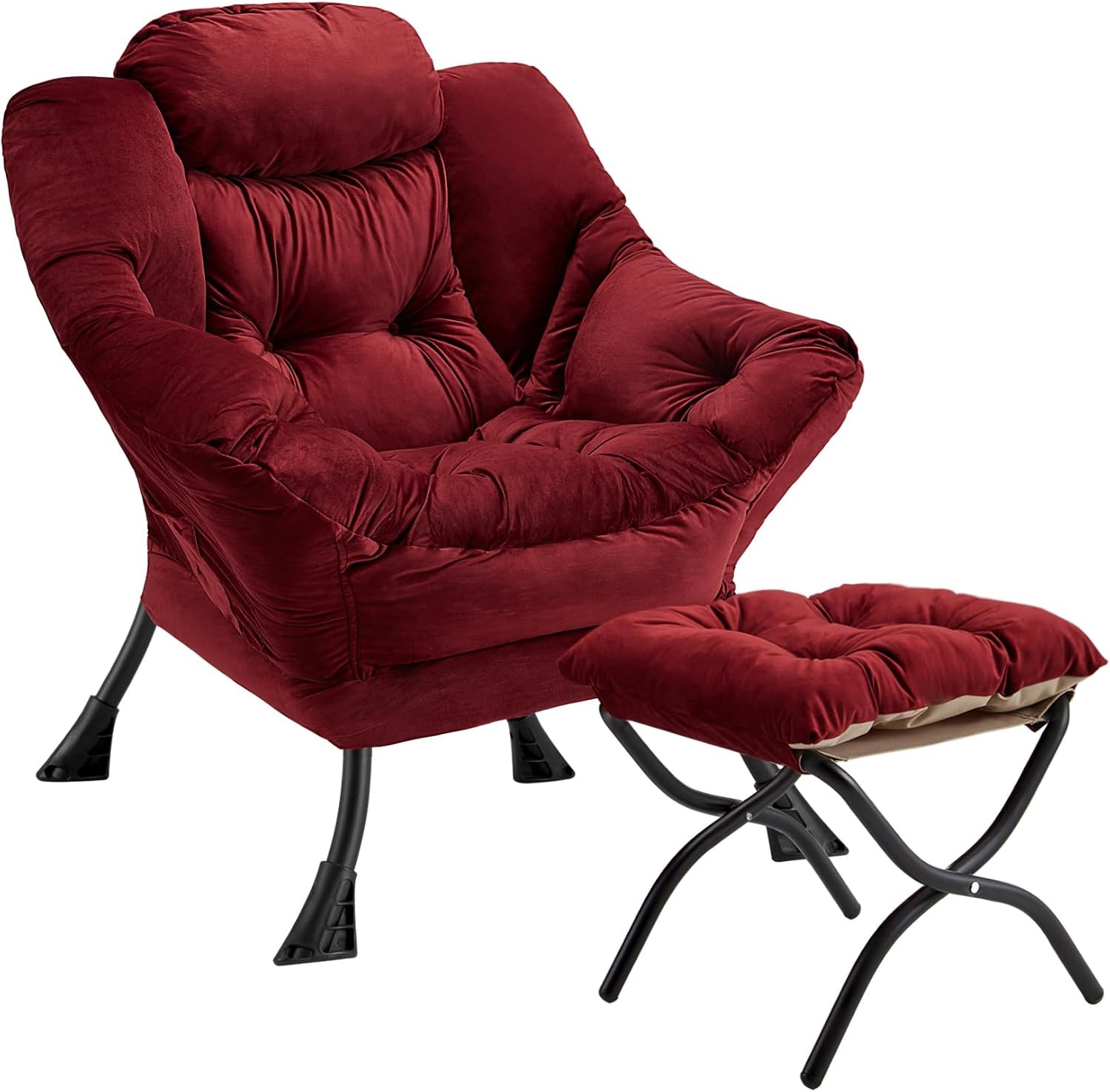 Lazy Chair with Folding Ottoman Modern Lar Accent Chair, Contemporary