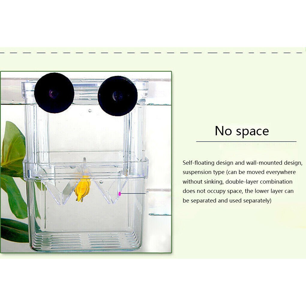 Aquarium Fish Tank Breeding Breeder Rearing Box Hatchery Isolation Case, Small