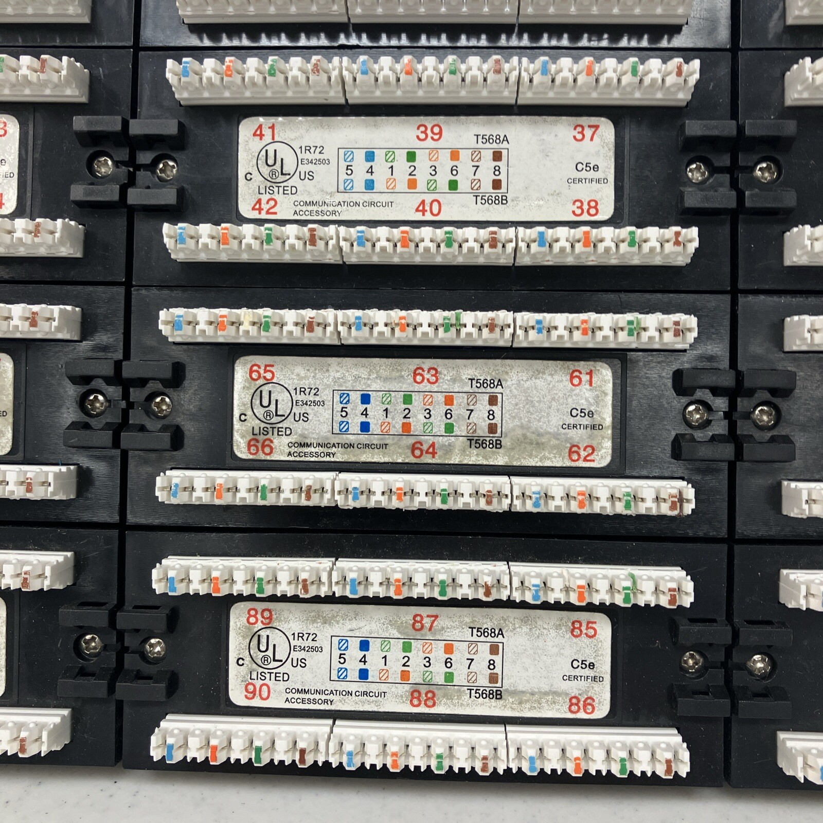 Monoprice 107253 110 Type 96-Port Cat6 Patch Panel Used With Old Labels