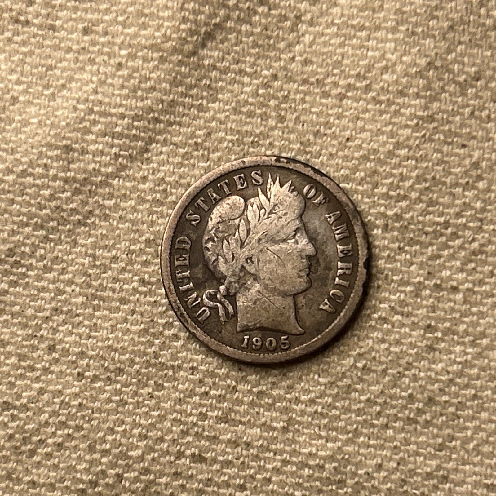 1905 Micro O Barber Silver Dime New Orleans Mint Fine 310-99