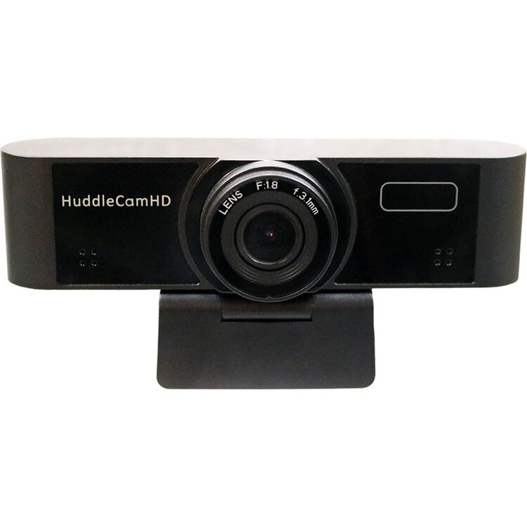 HuddleCamHD HC-WEBCAM-104-v2 HD USB Webcam Clip-On Built-In Mic Black Camera