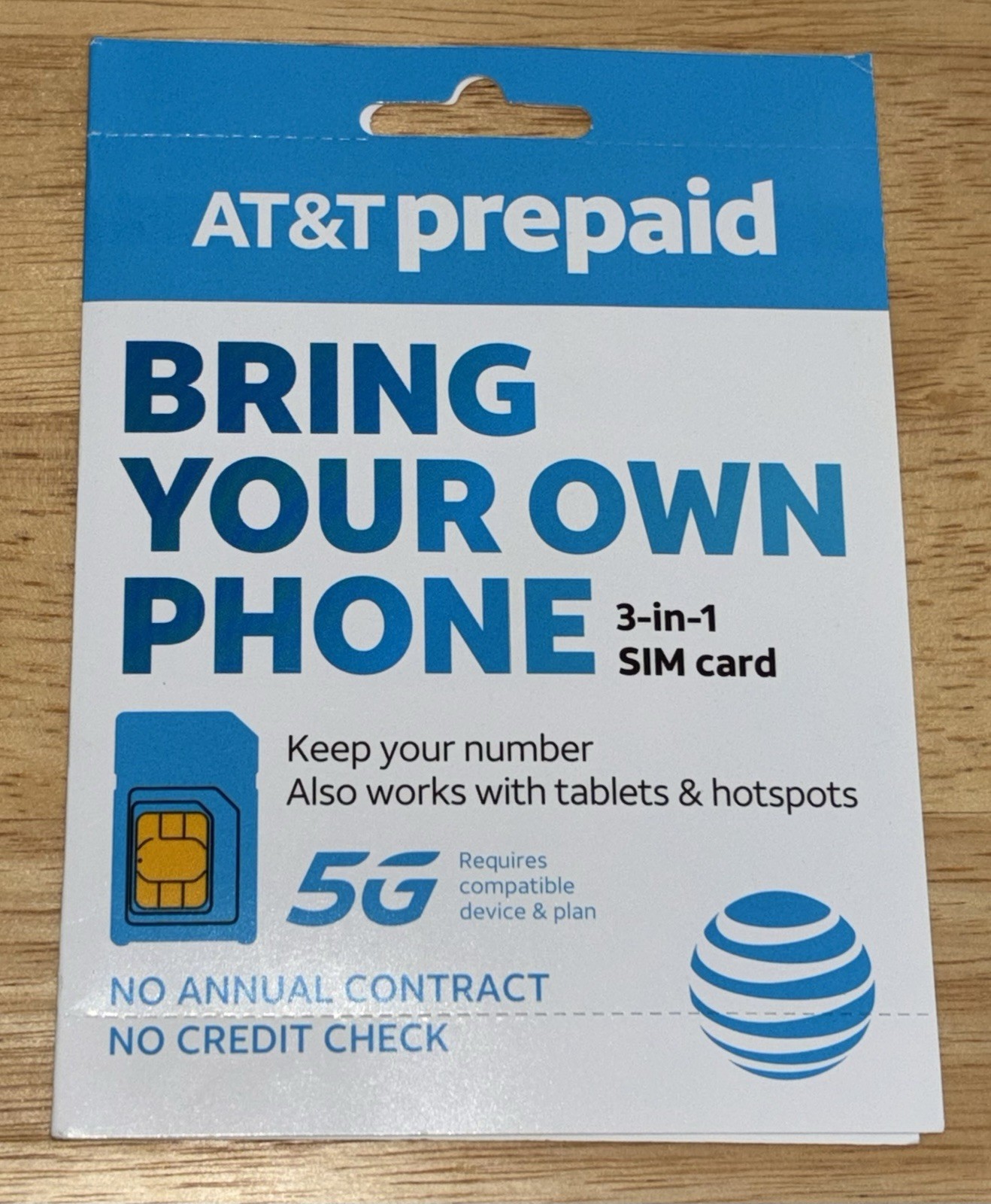 New AT&T Prepaid Sim Card Bring Your Own Phone Kit 5G 3 In 1 Fits Most Phones