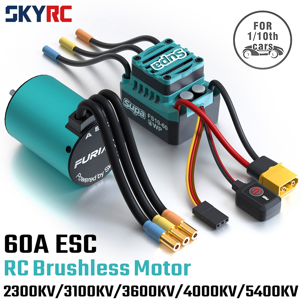 SKYRC FuriaX Supa 3650 Motor 60A ESC Brushless Combo For 1/10 RC Car Truck