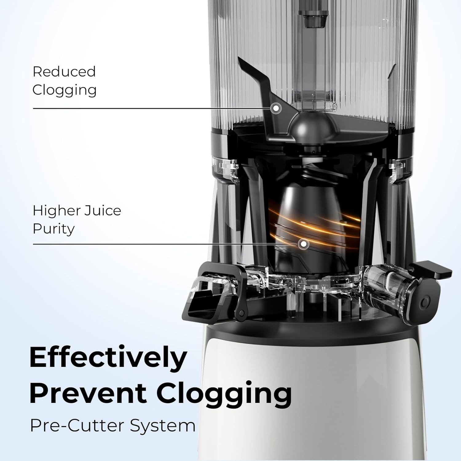 High-Performance Cold Press Juicer with Auto-Reversing & Dishwasher Safe Design