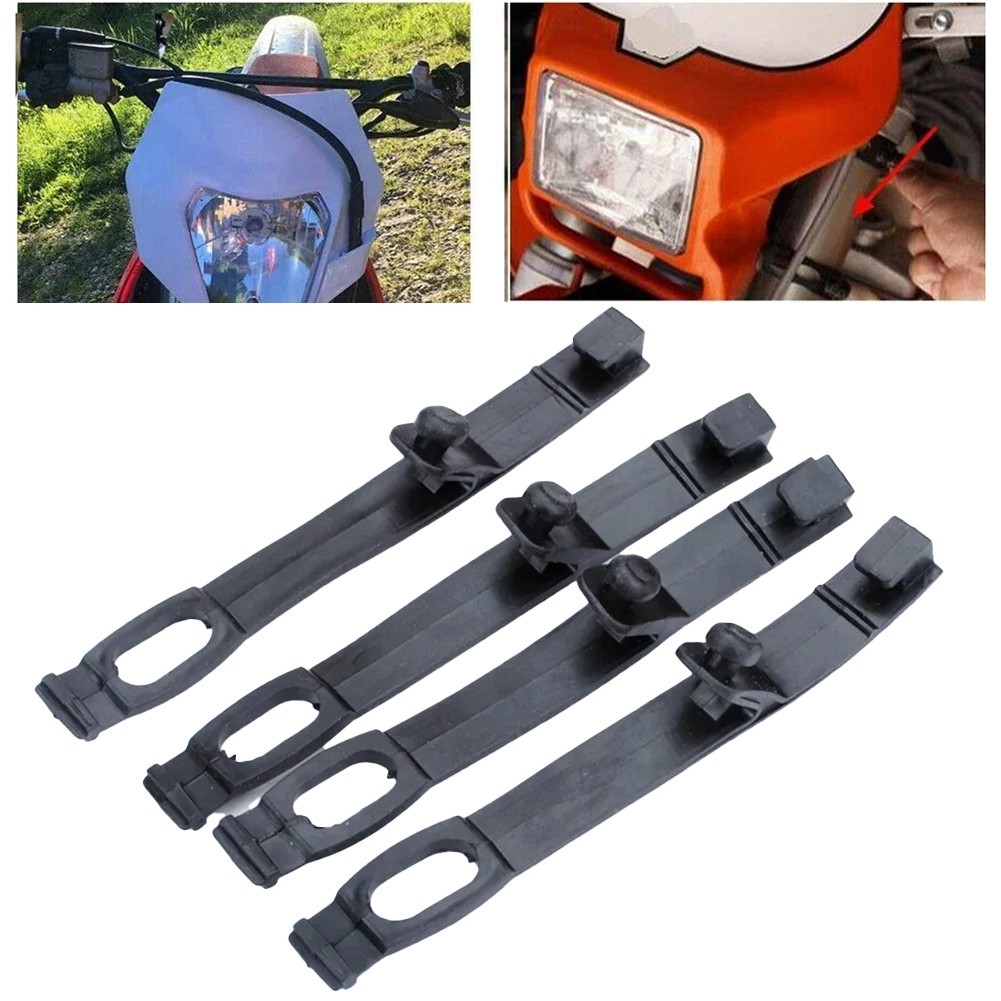 Must Have 4pc Motorcycle Headlight Rubber Strap Kit for Off Road Bikes