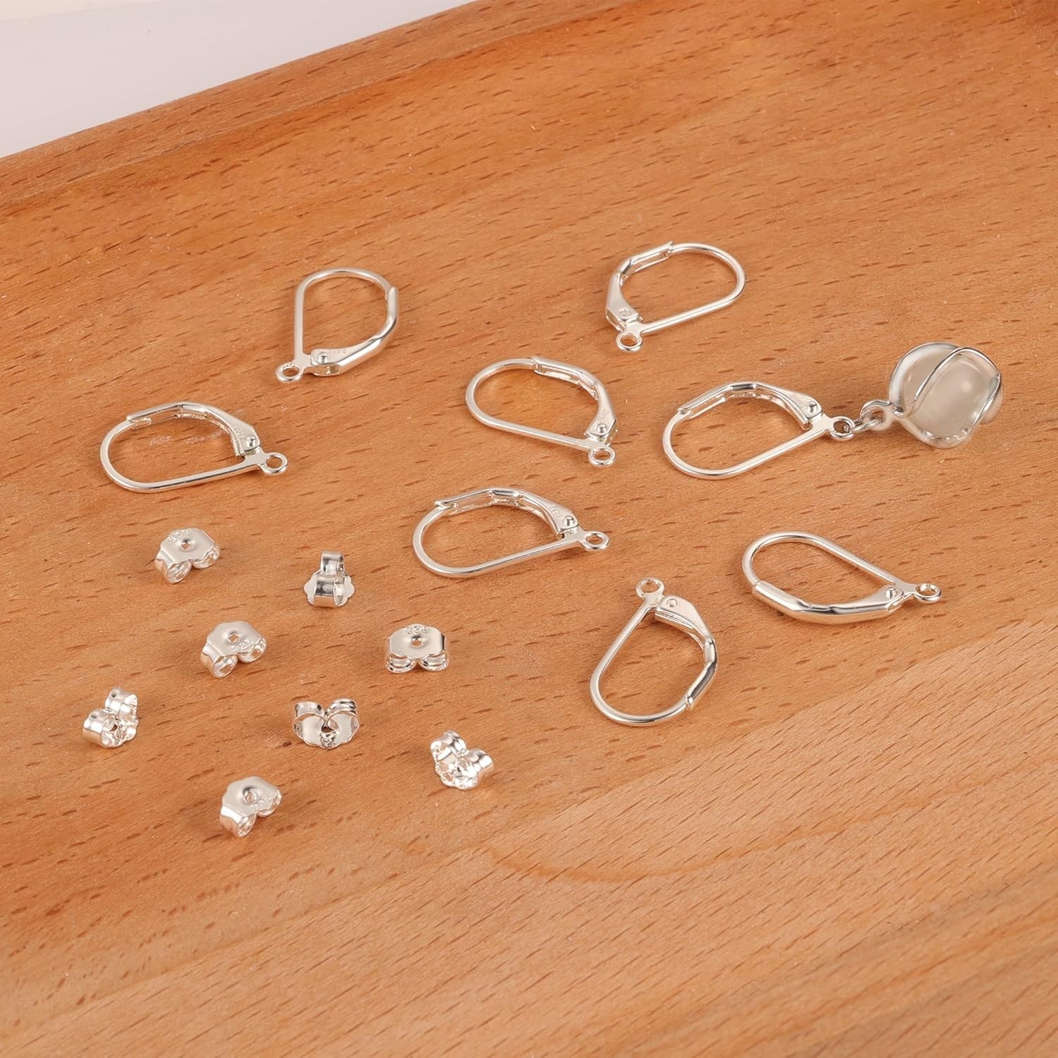 Elegant 16pcs Sterling Silver Dangle Hooks - Safe Hypoallergenic Earring Support